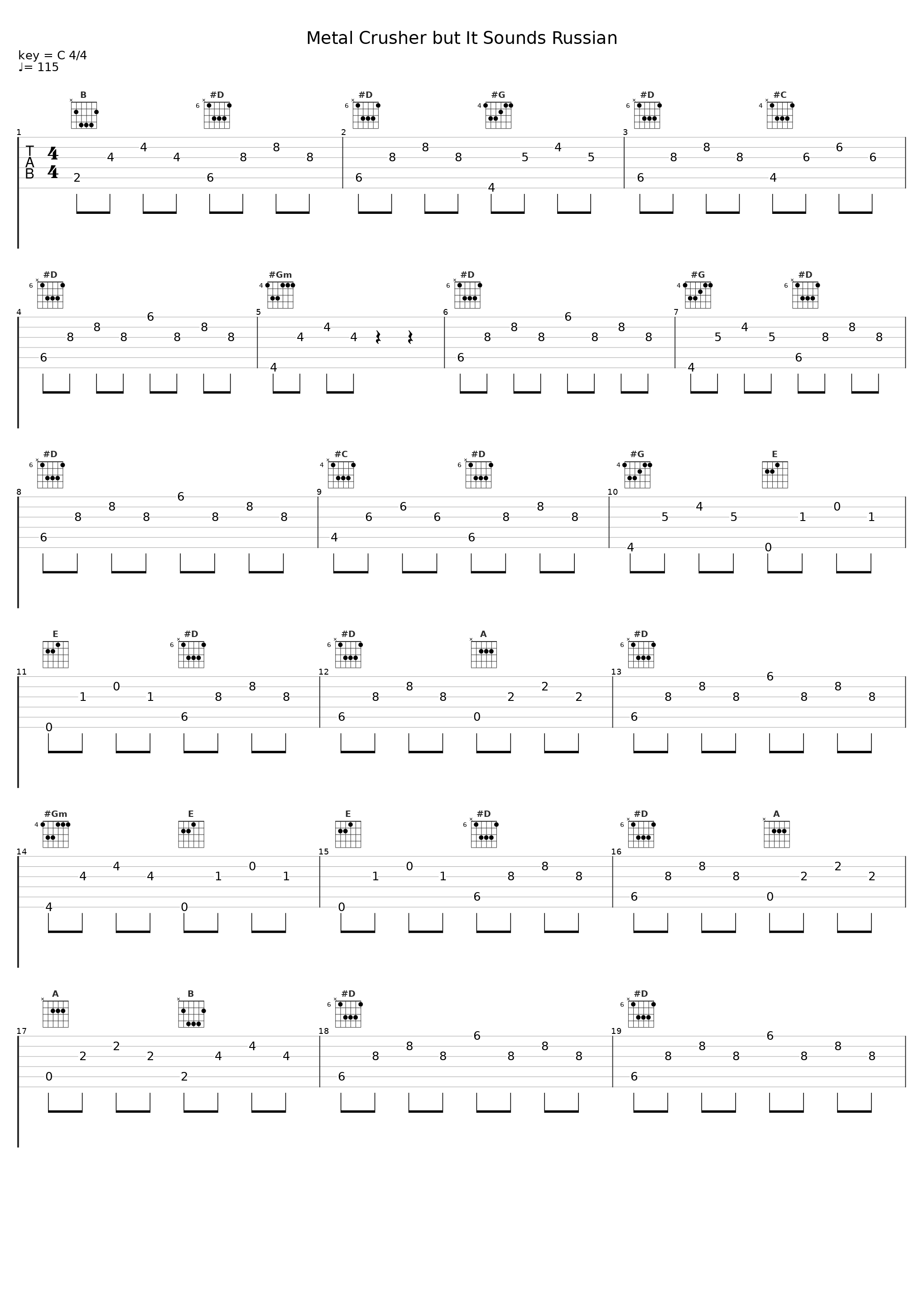 Metal Crusher but It Sounds Russian_Sheet Music Boss_1