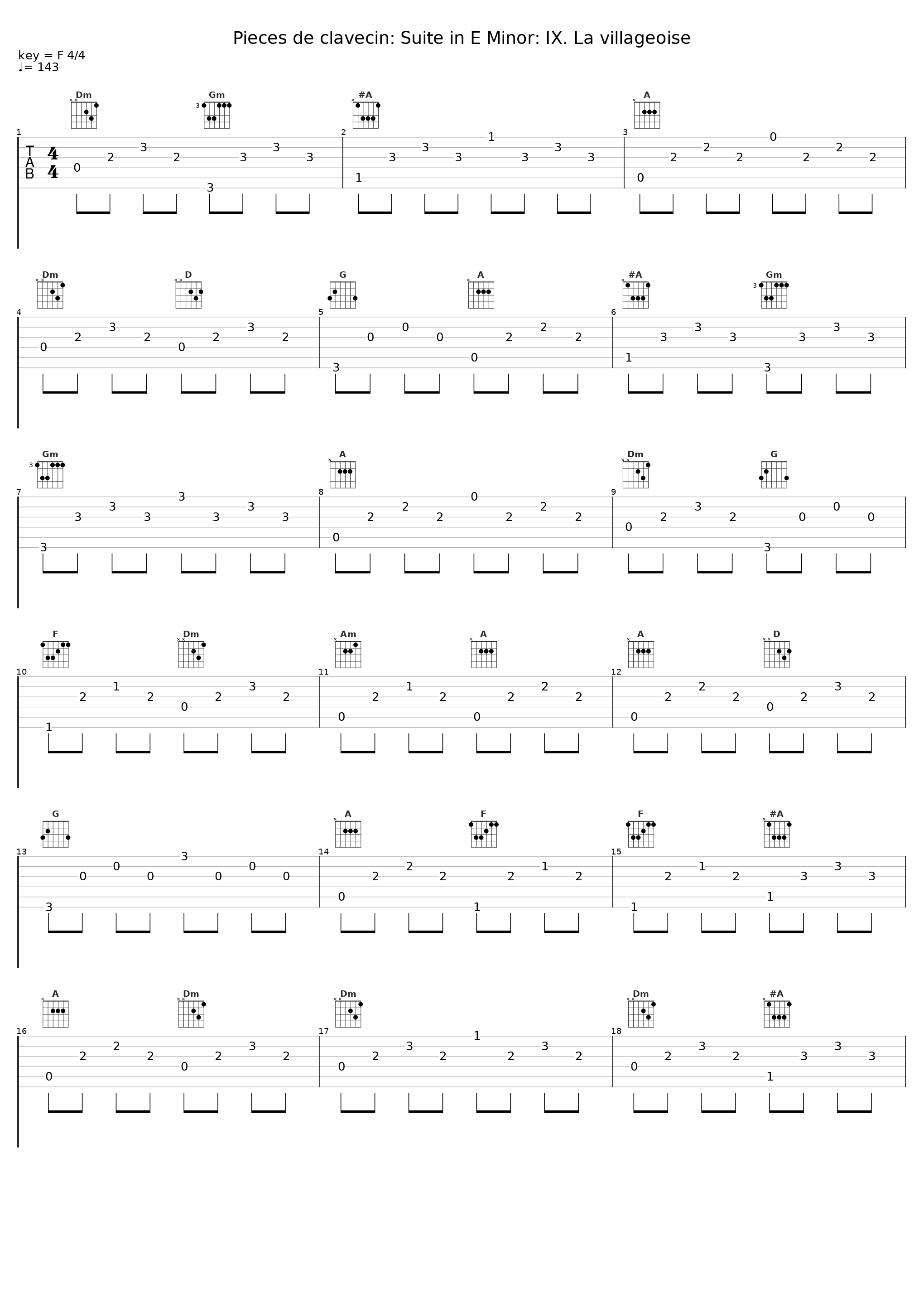 Pieces de clavecin: Suite in E Minor: IX. La villageoise_Jory Vinikour_1