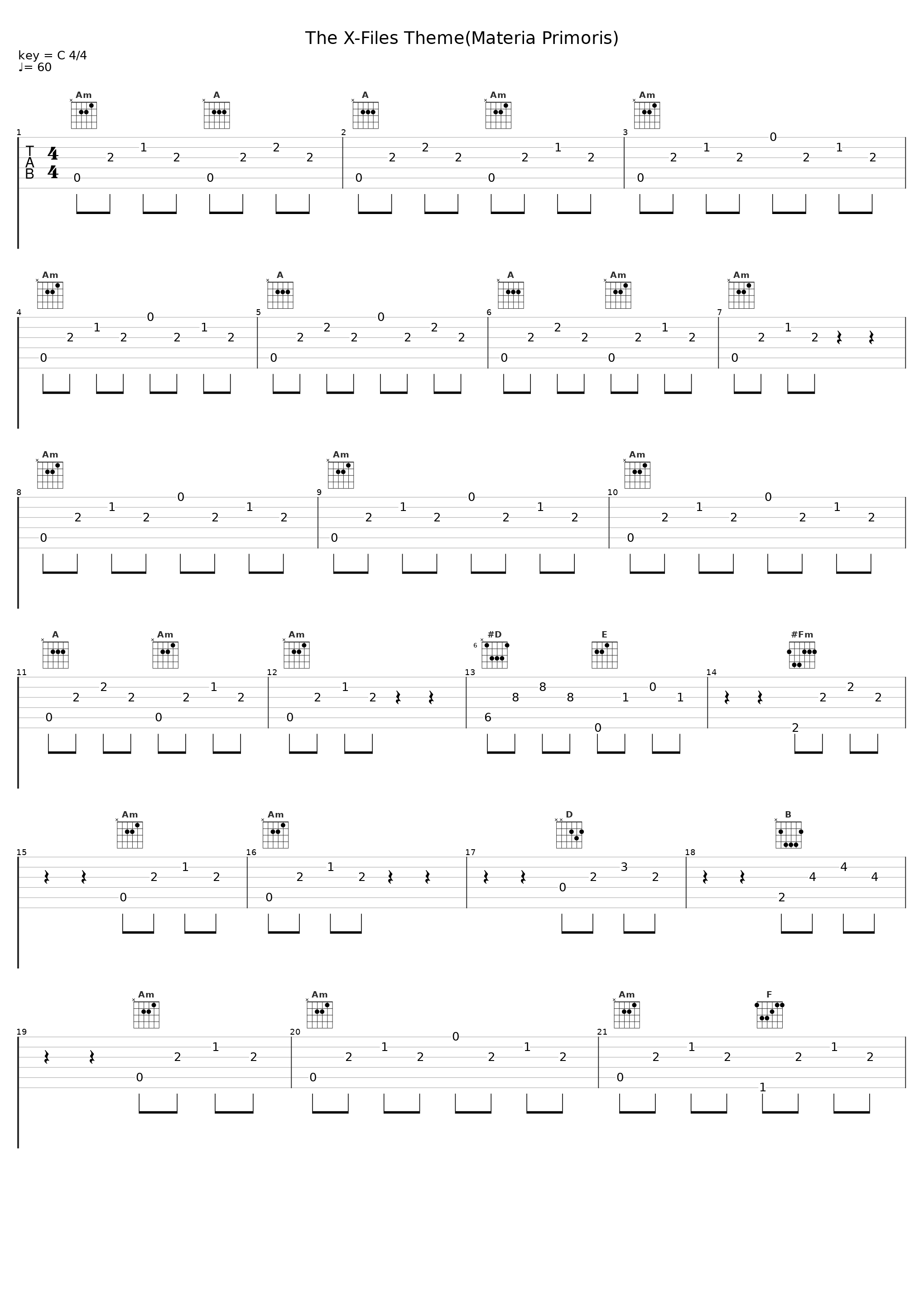 The X-Files Theme(Materia Primoris)_Sheet Music Boss_1