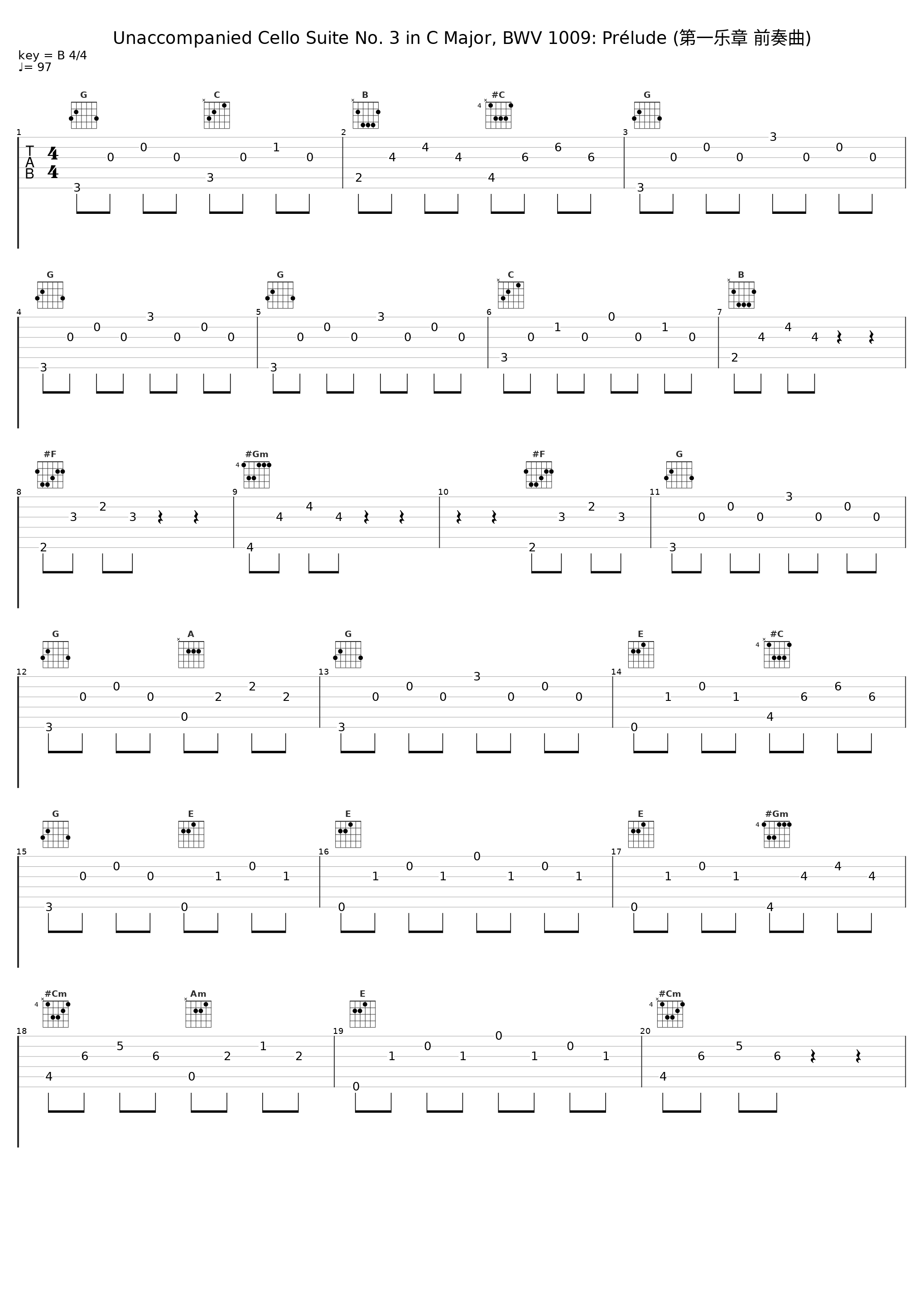 Unaccompanied Cello Suite No. 3 in C Major, BWV 1009: Prélude (第一乐章 前奏曲)_马友友_1