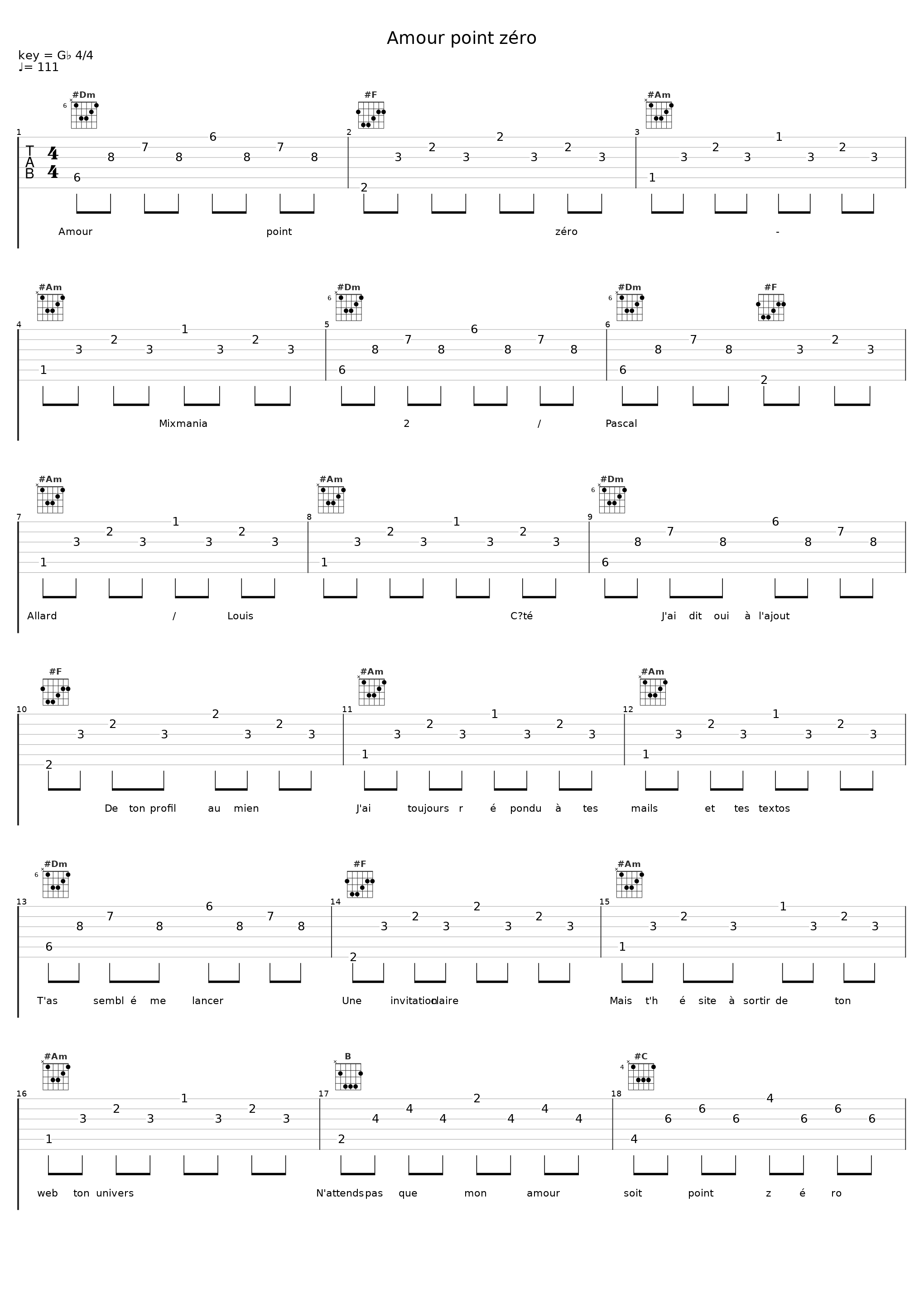 Amour point zéro_Mixmania 2,Pascal Allard,Louis Côté_1