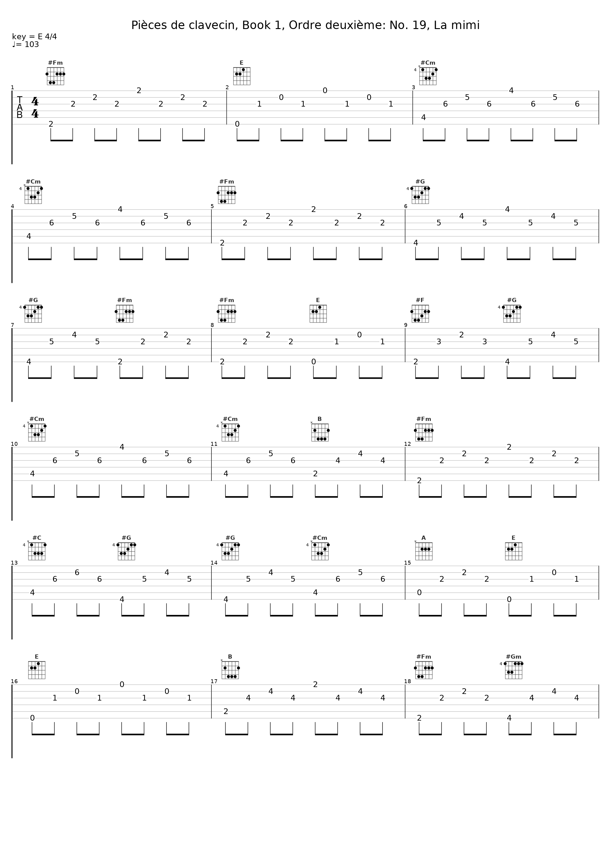 Pièces de clavecin, Book 1, Ordre deuxième: No. 19, La mimi_Mark Kroll_1