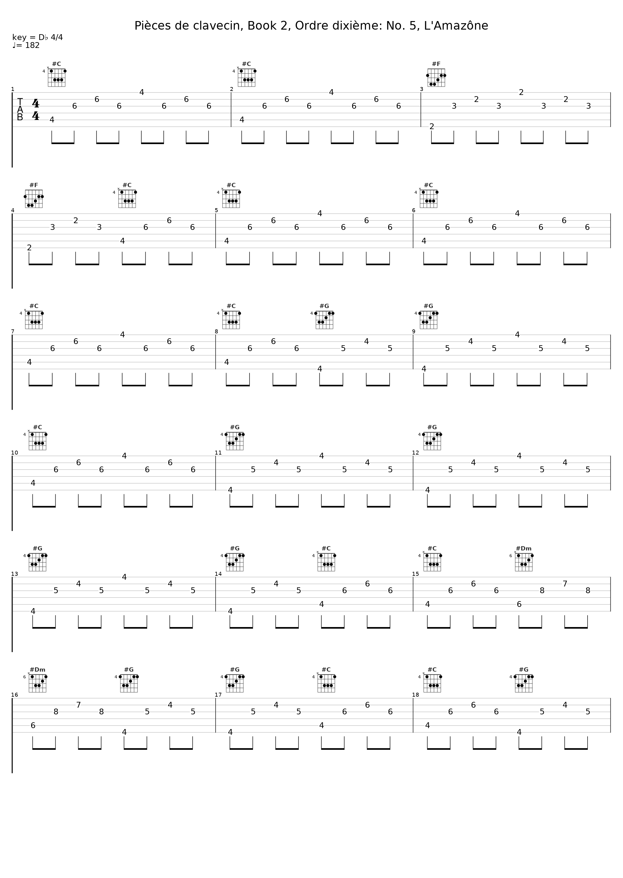 Pièces de clavecin, Book 2, Ordre dixième: No. 5, L'Amazône_Mark Kroll_1