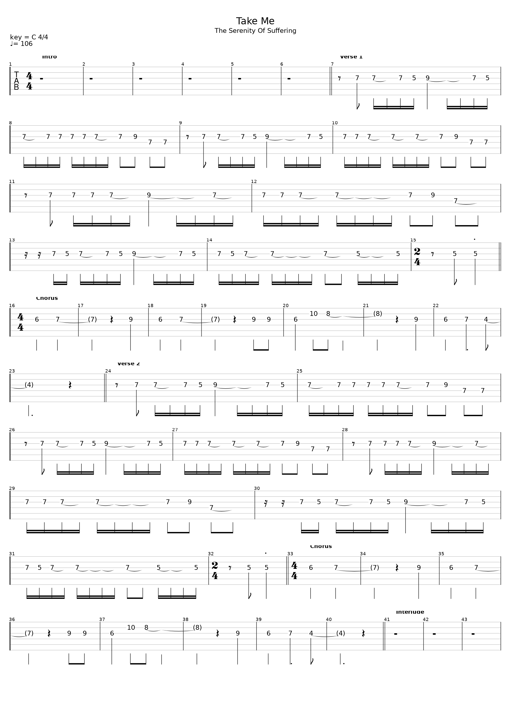 Take Me (6 String Transcription)_Korn_1