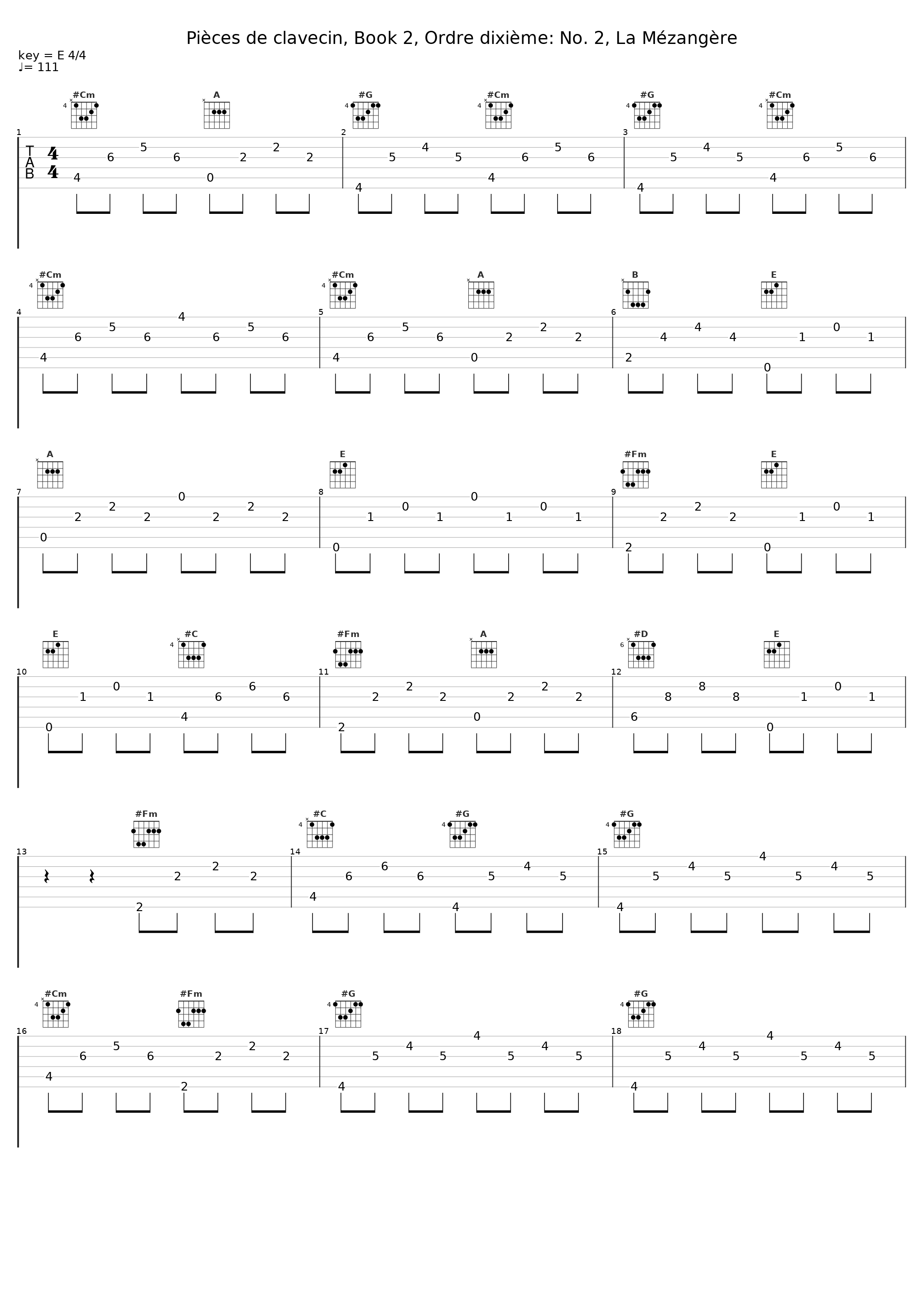 Pièces de clavecin, Book 2, Ordre dixième: No. 2, La Mézangère_Mark Kroll_1