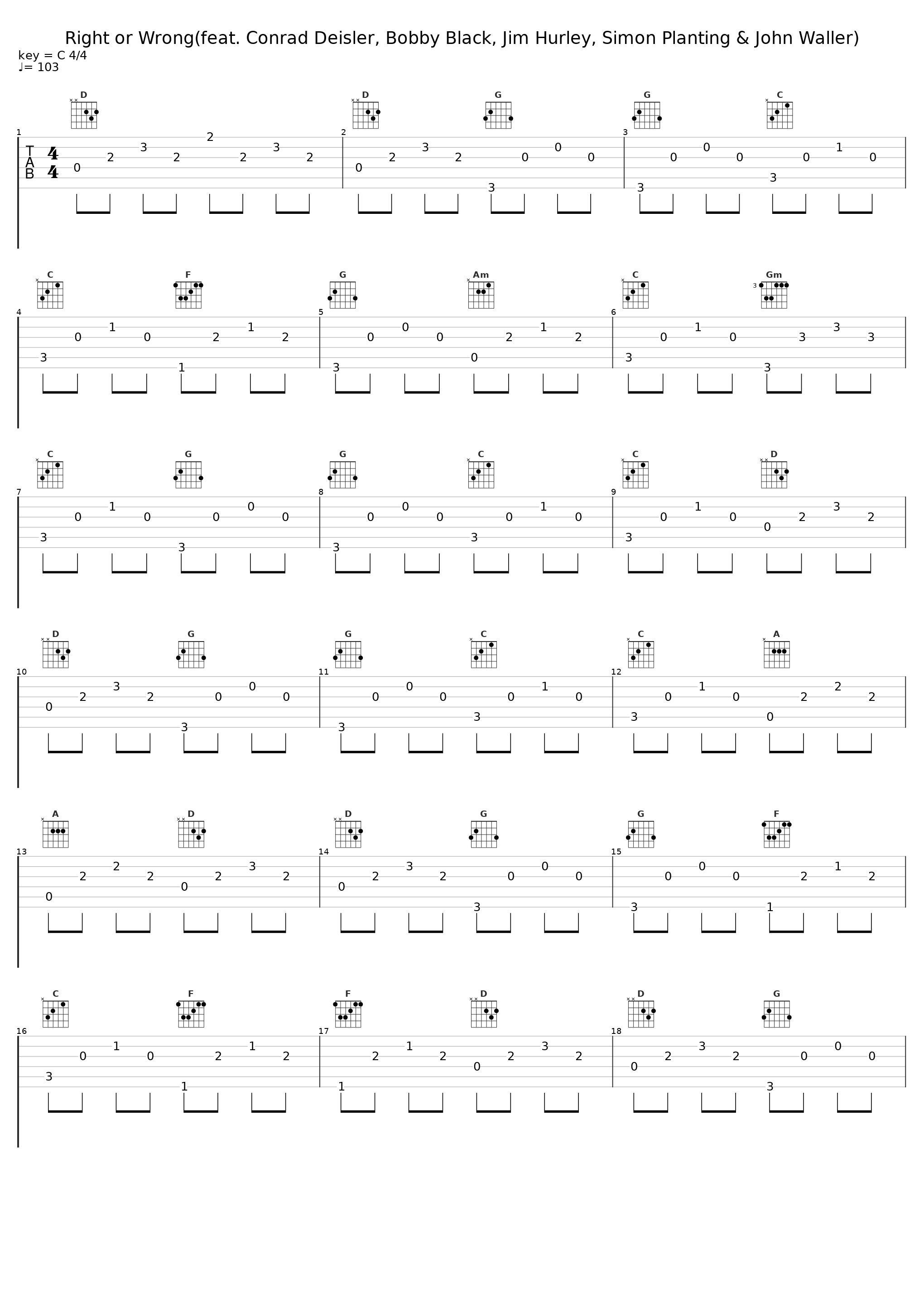 Right or Wrong(feat. Conrad Deisler, Bobby Black, Jim Hurley, Simon Planting & John Waller)_Mark Holzinger,Conrad Deisler,Bobby Black,Jim Hurley,Simon Planting,John Waller_1
