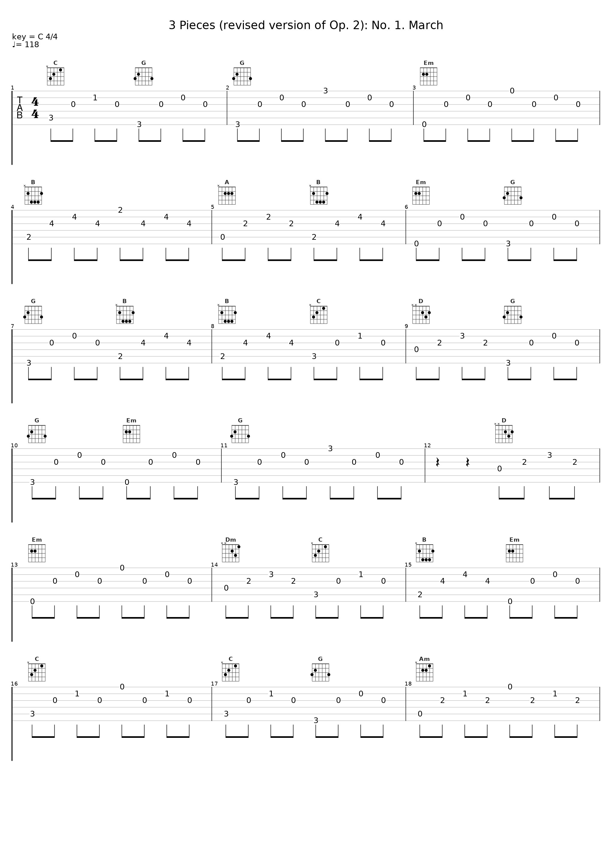 3 Pieces (revised version of Op. 2): No. 1. March_Ensemble Arabesques_1