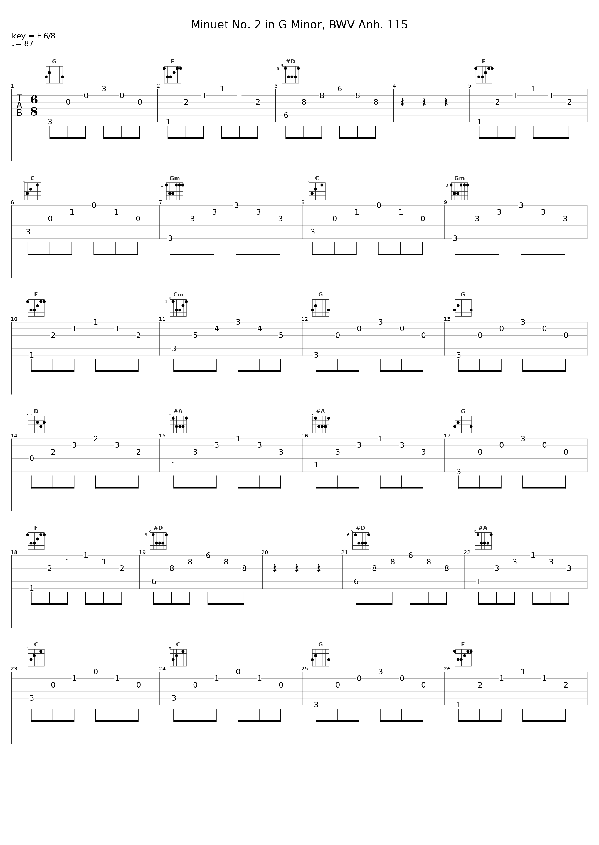 Minuet No. 2 in G Minor, BWV Anh. 115_Kaipuu_1