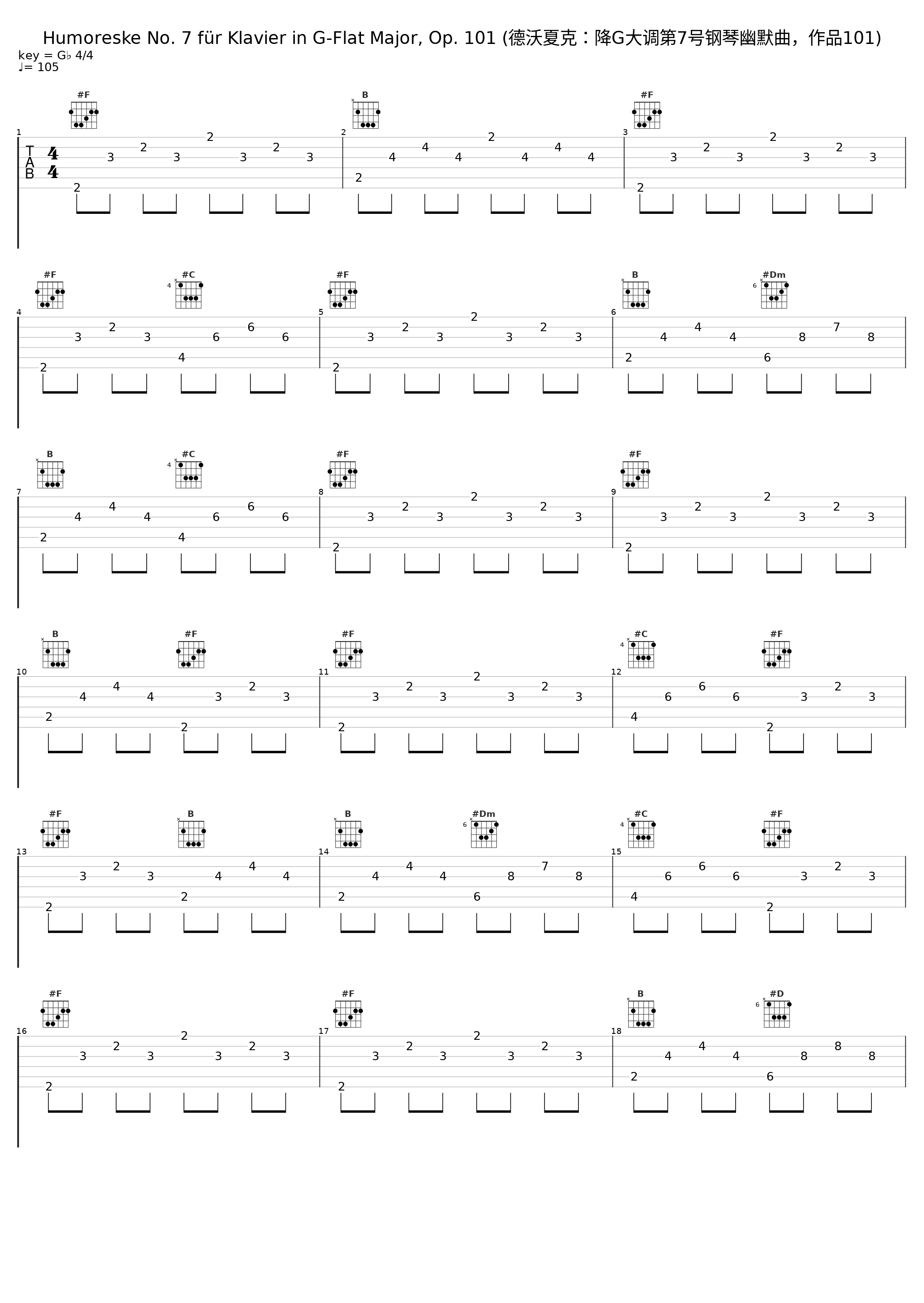 Humoreske No. 7 für Klavier in G-Flat Major, Op. 101 (德沃夏克：降G大调第7号钢琴幽默曲，作品101)_International Piano Academy_1