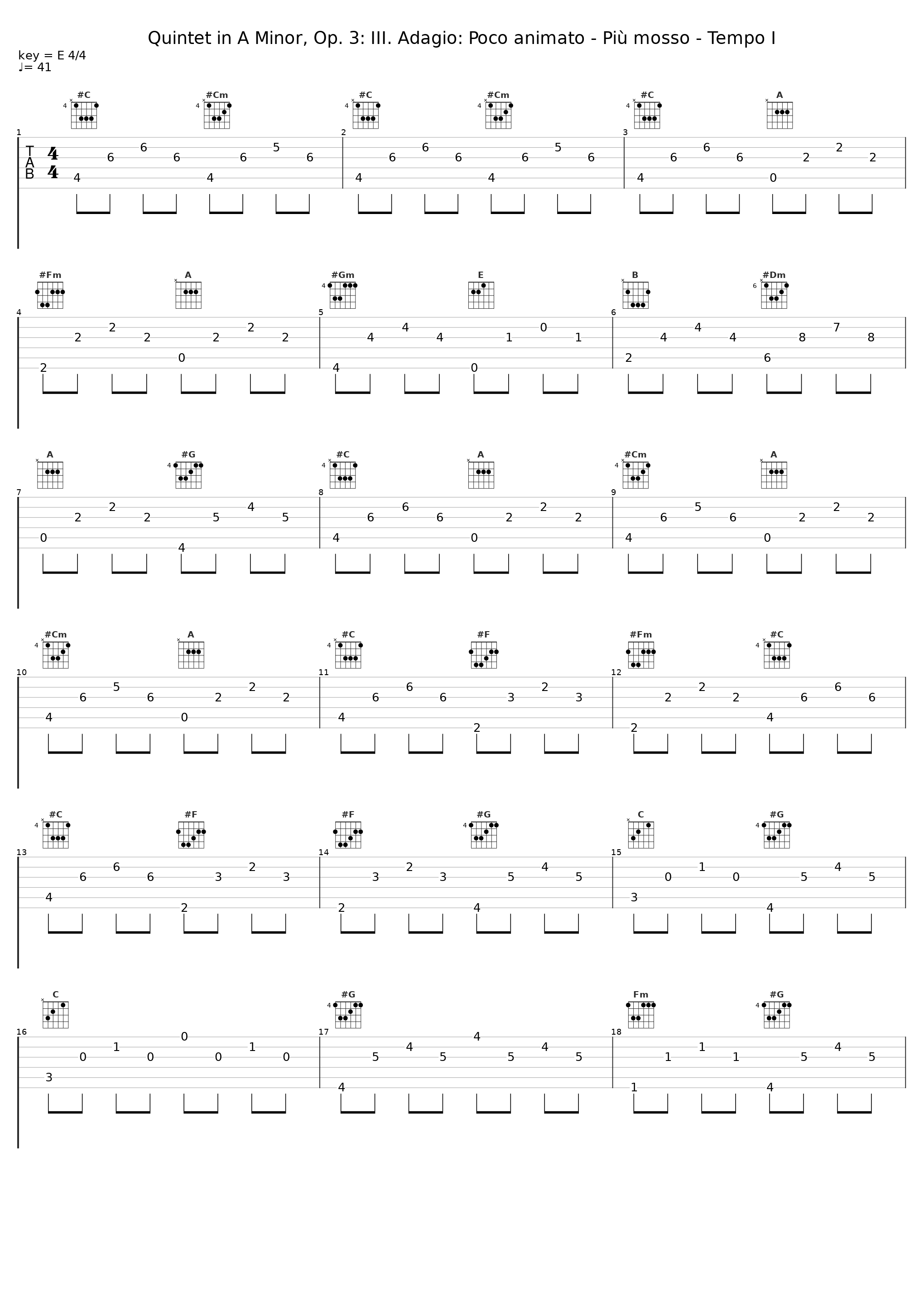 Quintet in A Minor, Op. 3: III. Adagio: Poco animato - Più mosso - Tempo I_Ensemble Arabesques_1