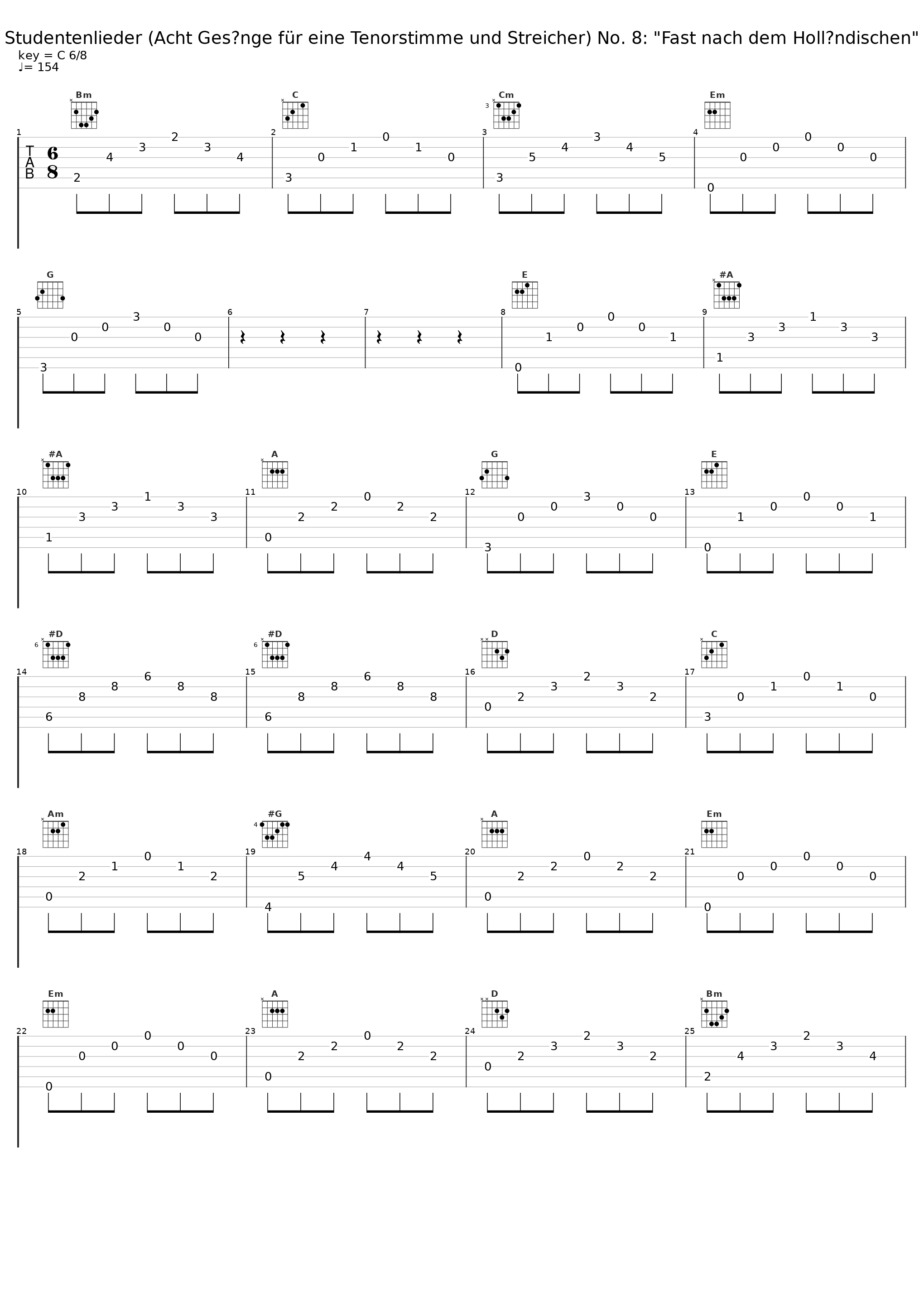 Studentenlieder (Acht Gesänge für eine Tenorstimme und Streicher) No. 8: "Fast nach dem Holländischen"_Fritz Wunderlich_1