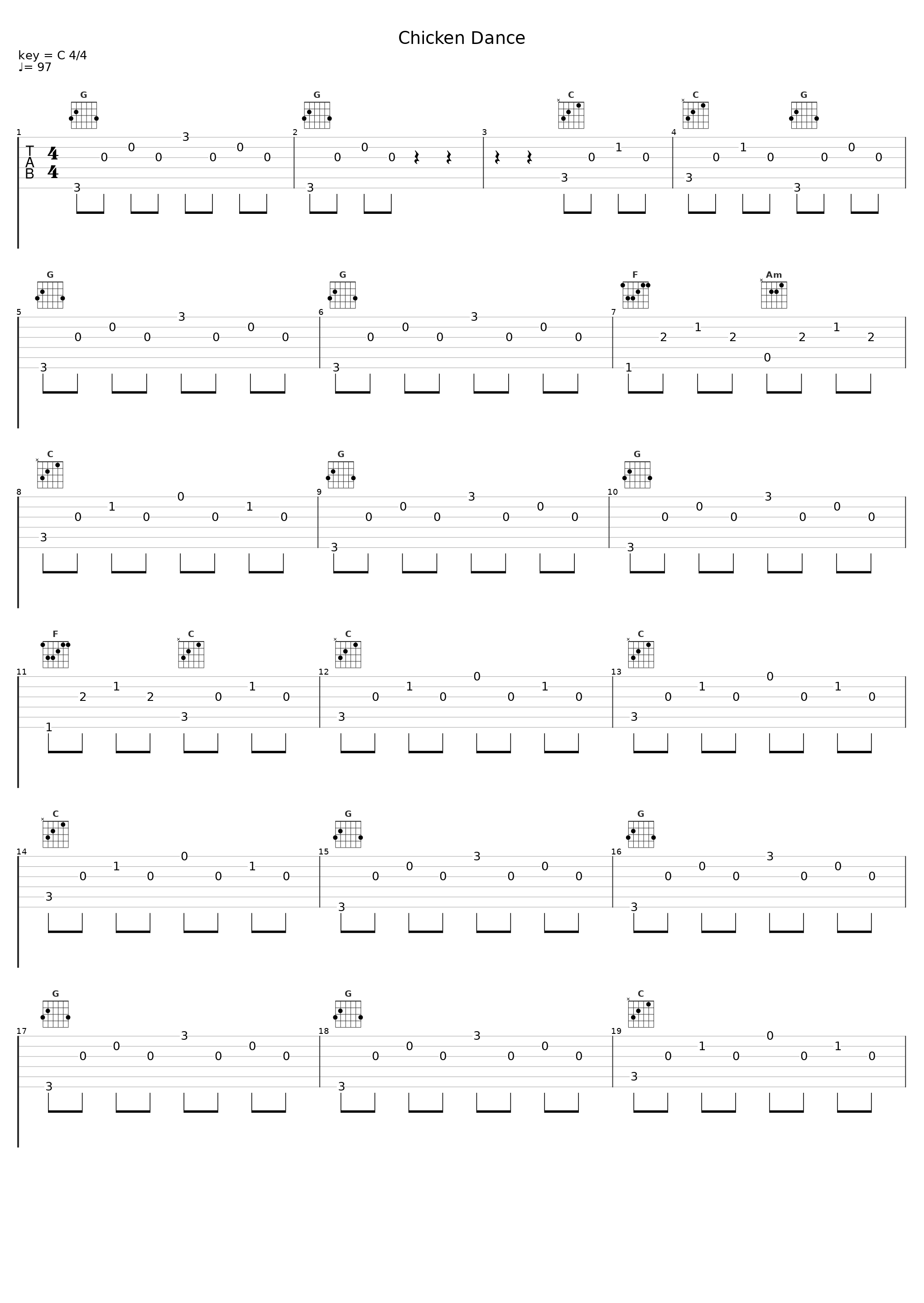 Chicken Dance_Sheet Music Boss_1