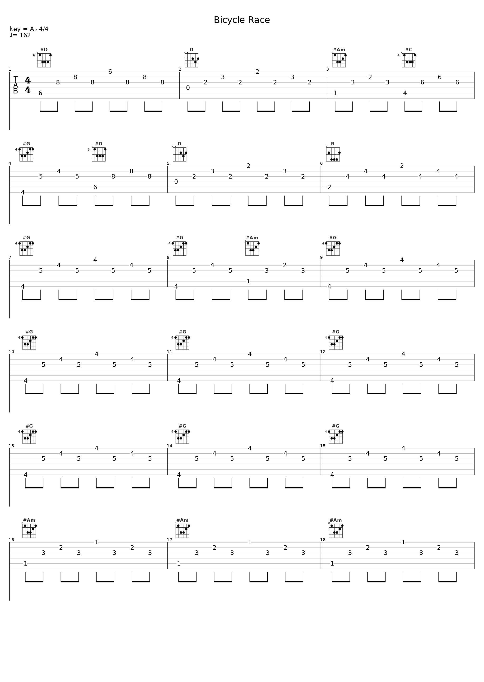 Bicycle Race_Sheet Music Boss_1