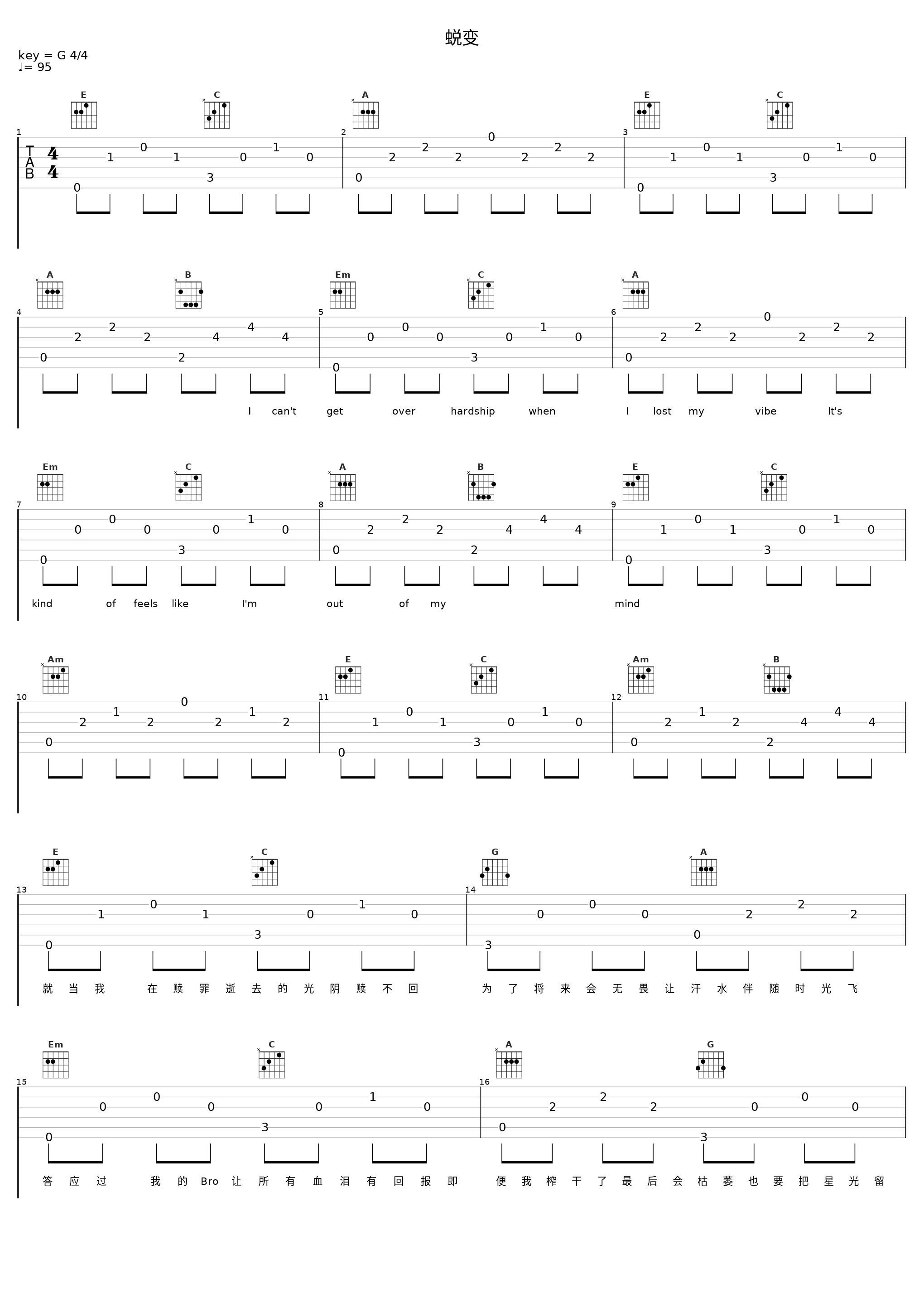 蜕变_0-100,地下8英里,上官承诺,17RPG,GLOCK幺七_1