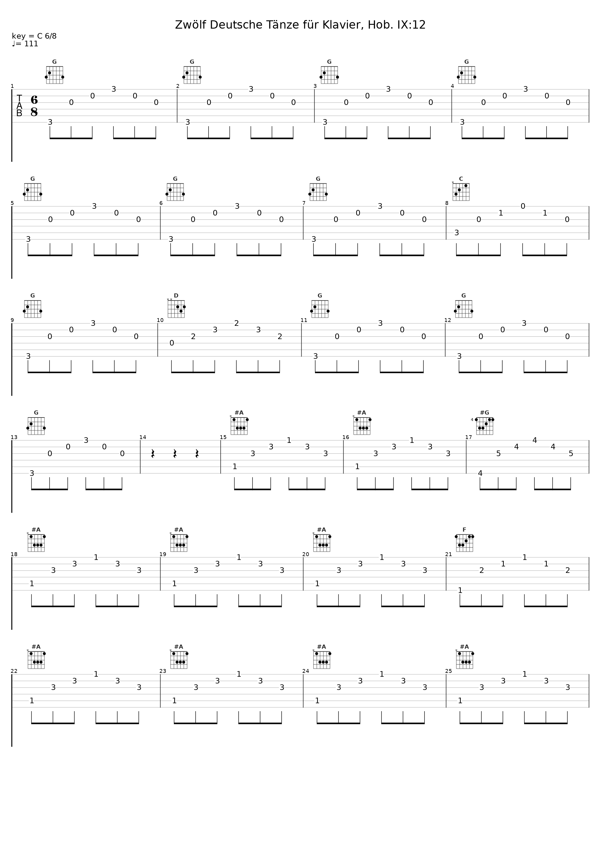 Zwölf Deutsche Tänze für Klavier, Hob. IX:12_Walid Akl_1