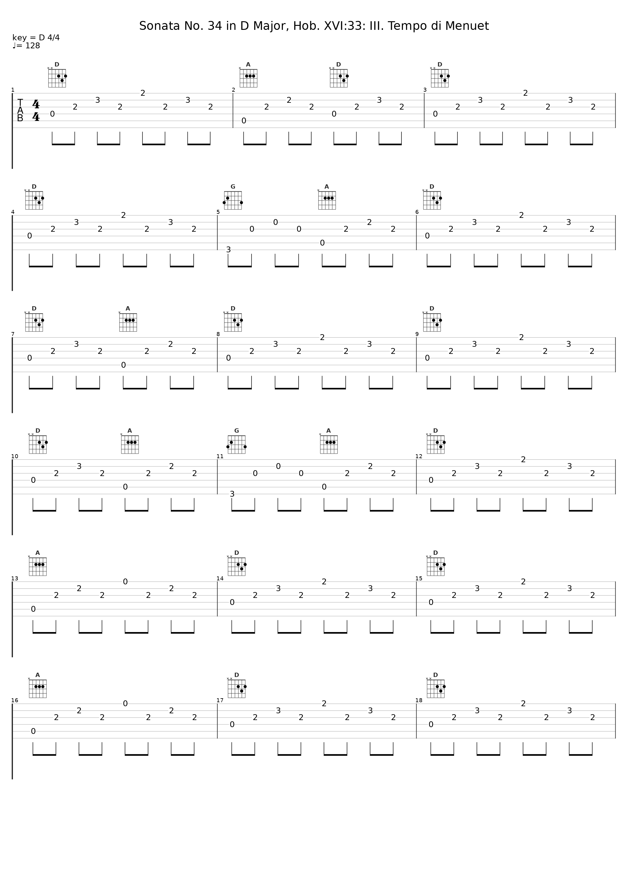 Sonata No. 34 in D Major, Hob. XVI:33: III. Tempo di Menuet_傅聪_1