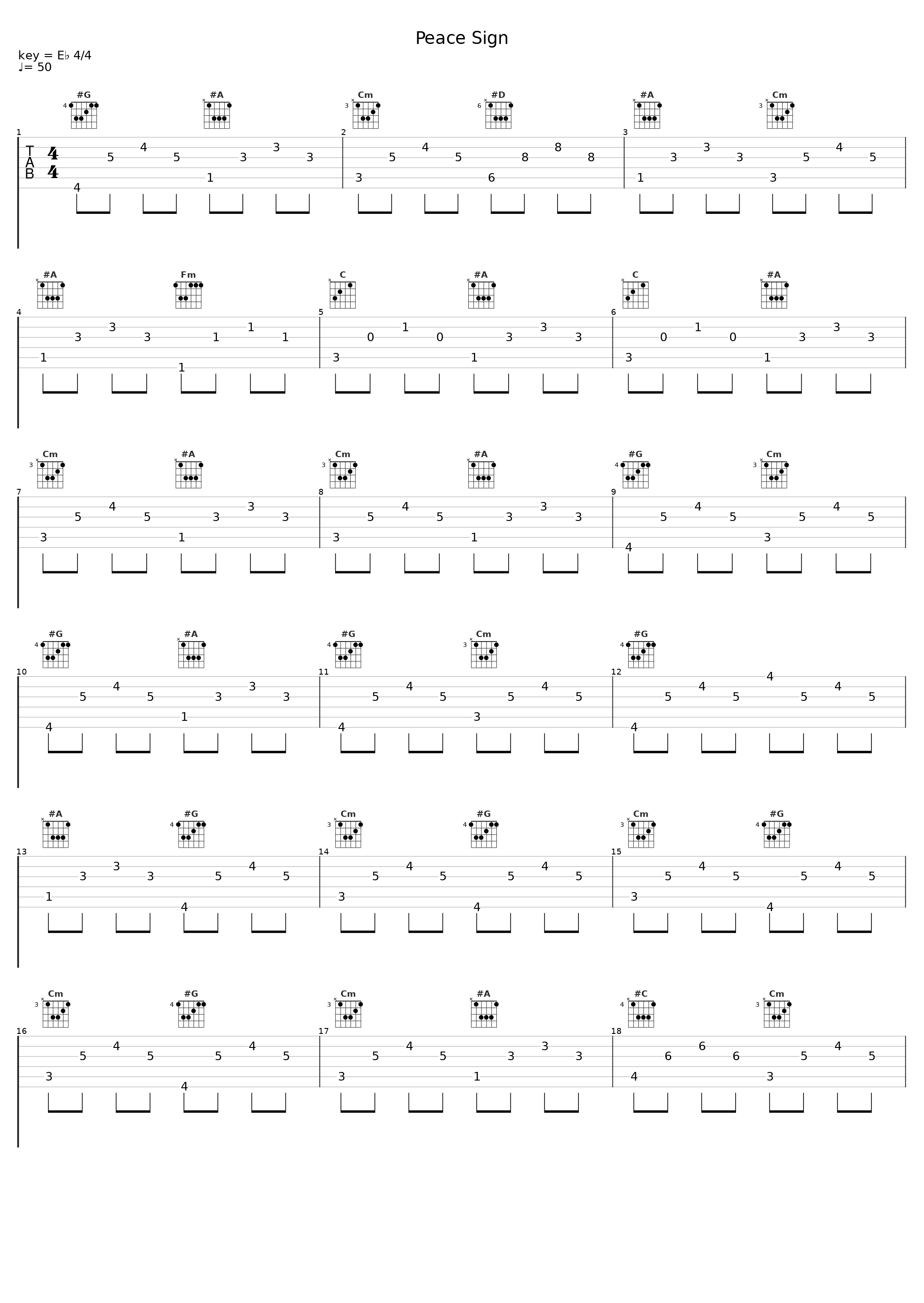 Peace Sign_Sheet Music Boss_1