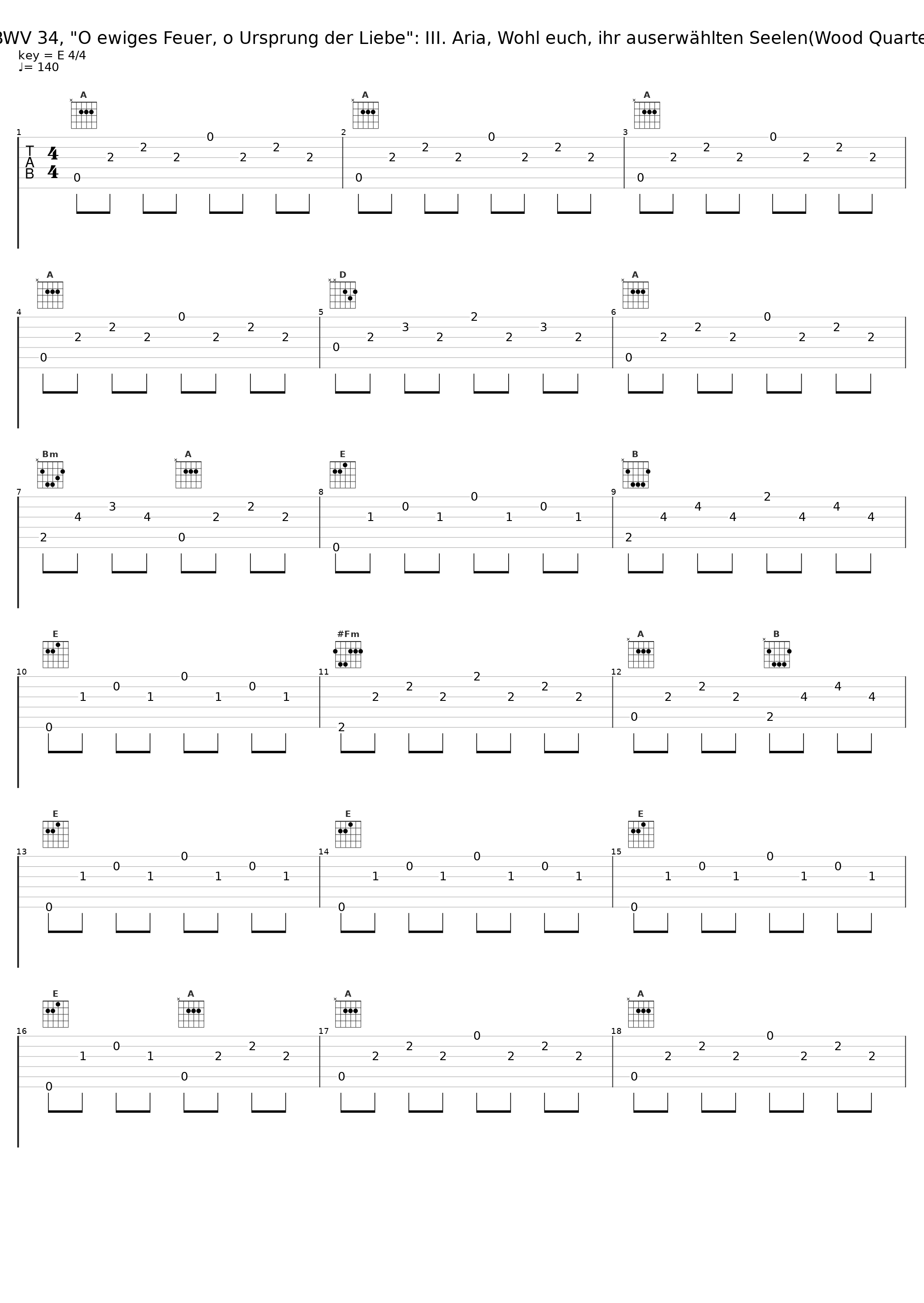 Cantata, BWV 34, "O ewiges Feuer, o Ursprung der Liebe": III. Aria, Wohl euch, ihr auserwählten Seelen(Wood Quartet Version)_Goodnight Baby Cure_1