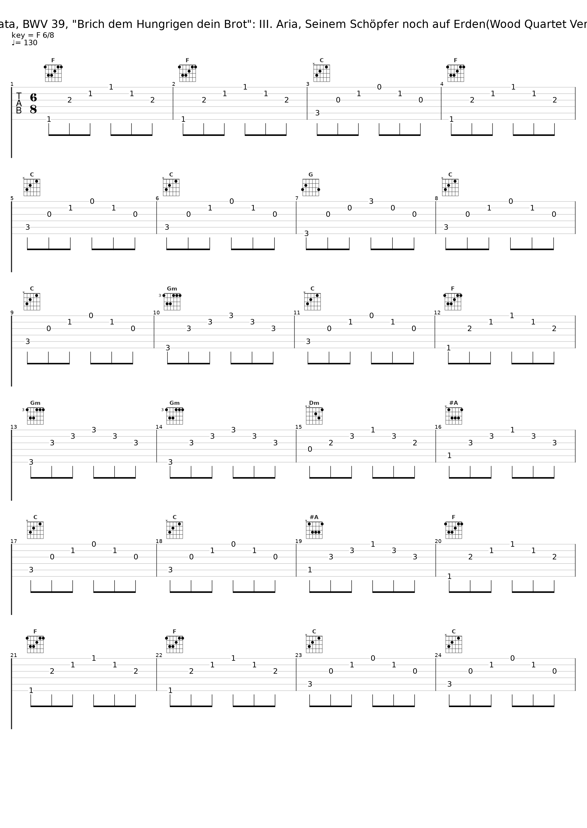 Cantata, BWV 39, "Brich dem Hungrigen dein Brot": III. Aria, Seinem Schöpfer noch auf Erden(Wood Quartet Version)_Goodnight Baby Cure_1