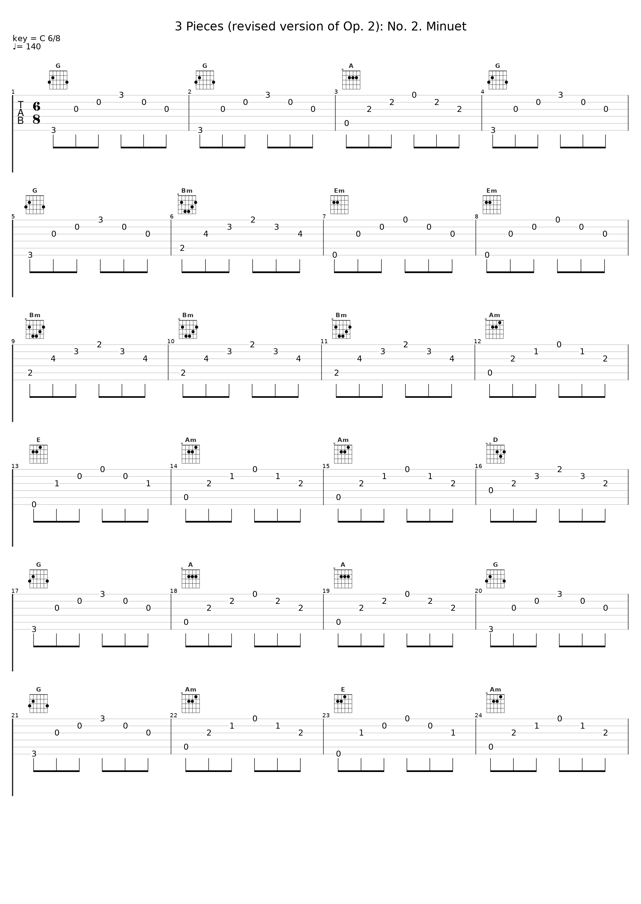 3 Pieces (revised version of Op. 2): No. 2. Minuet_Ensemble Arabesques_1