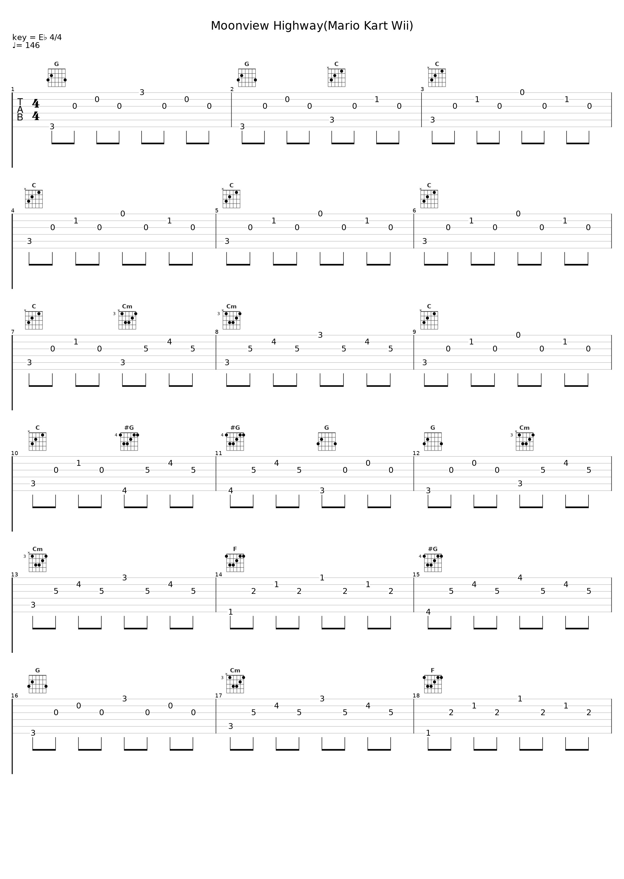 Moonview Highway(Mario Kart Wii)_Sheet Music Boss_1