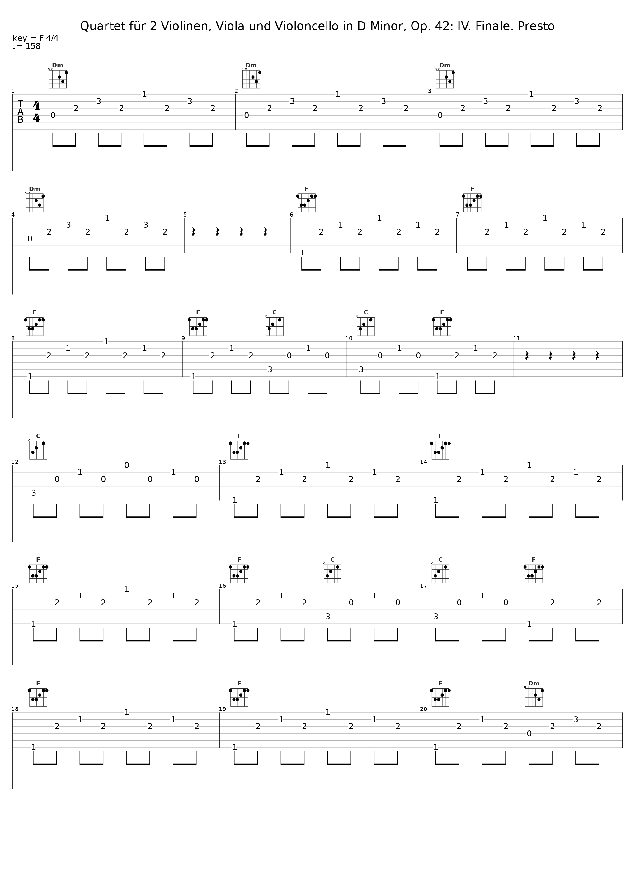 Quartet für 2 Violinen, Viola und Violoncello in D Minor, Op. 42: IV. Finale. Presto_Leipziger Streichquartett_1