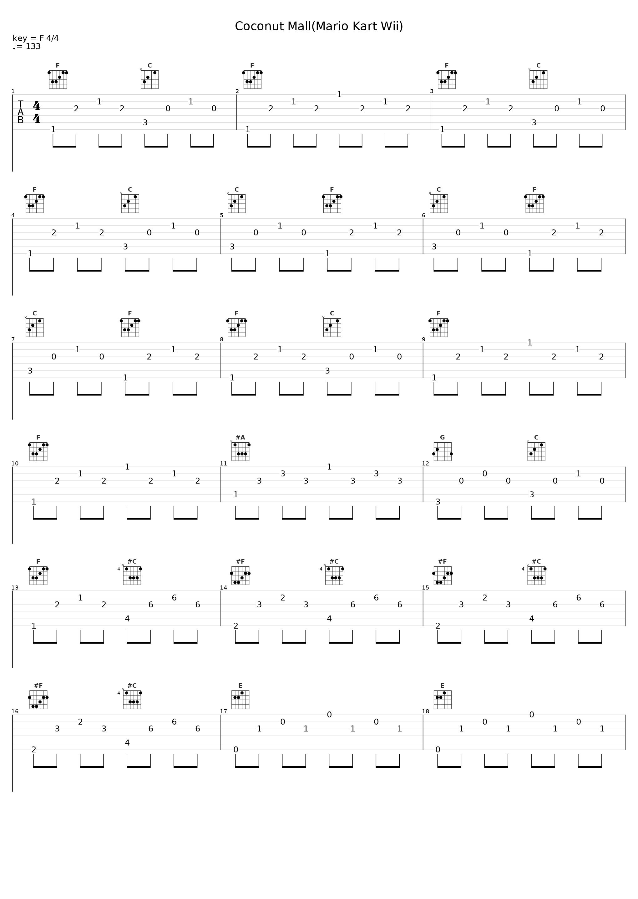 Coconut Mall(Mario Kart Wii)_Sheet Music Boss_1