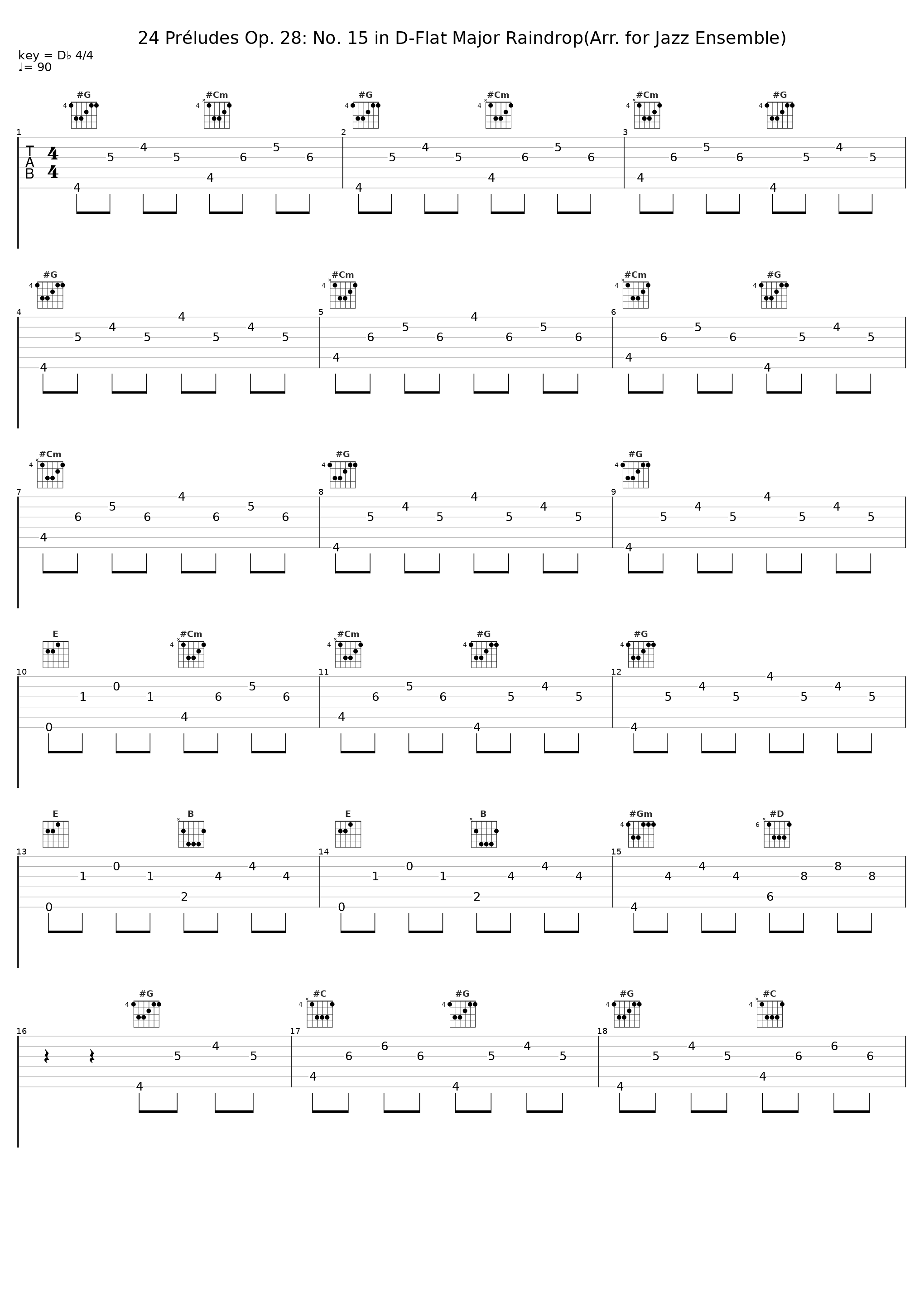 24 Préludes Op. 28: No. 15 in D-Flat Major Raindrop(Arr. for Jazz Ensemble)_Dr. Kok,Frédéric Chopin_1