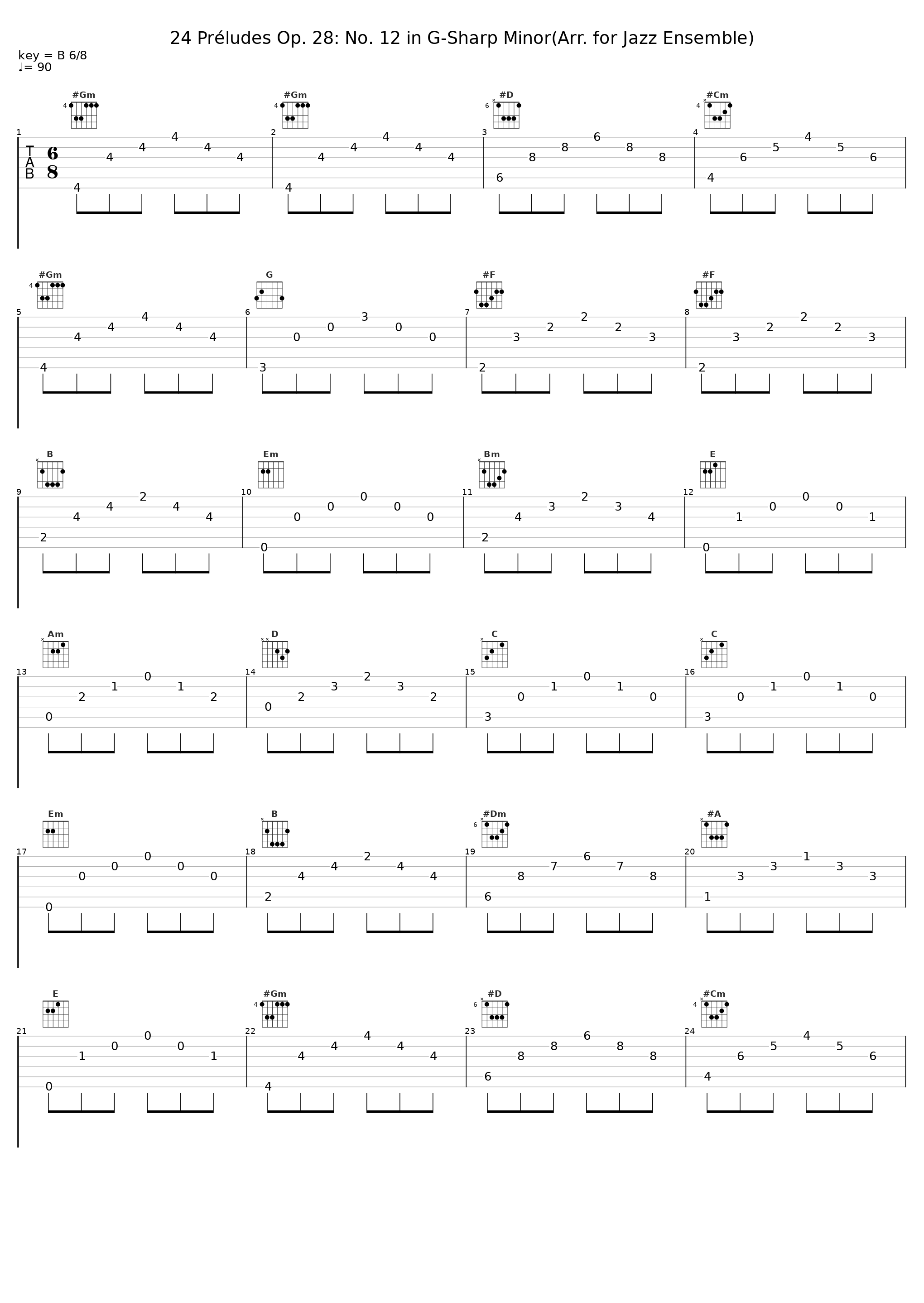 24 Préludes Op. 28: No. 12 in G-Sharp Minor(Arr. for Jazz Ensemble)_Dr. Kok,Frédéric Chopin_1