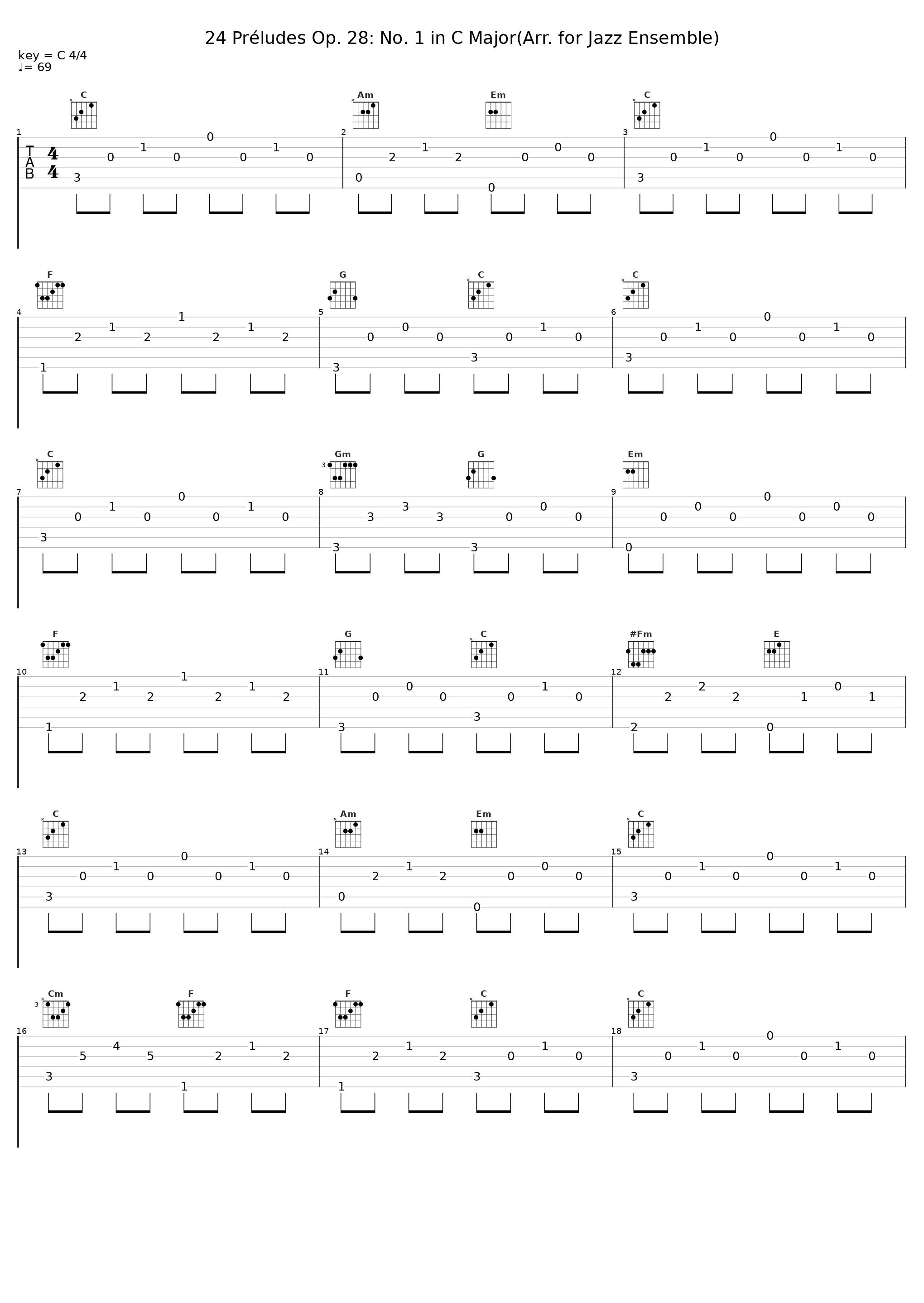 24 Préludes Op. 28: No. 1 in C Major(Arr. for Jazz Ensemble)_Dr. Kok,Frédéric Chopin_1