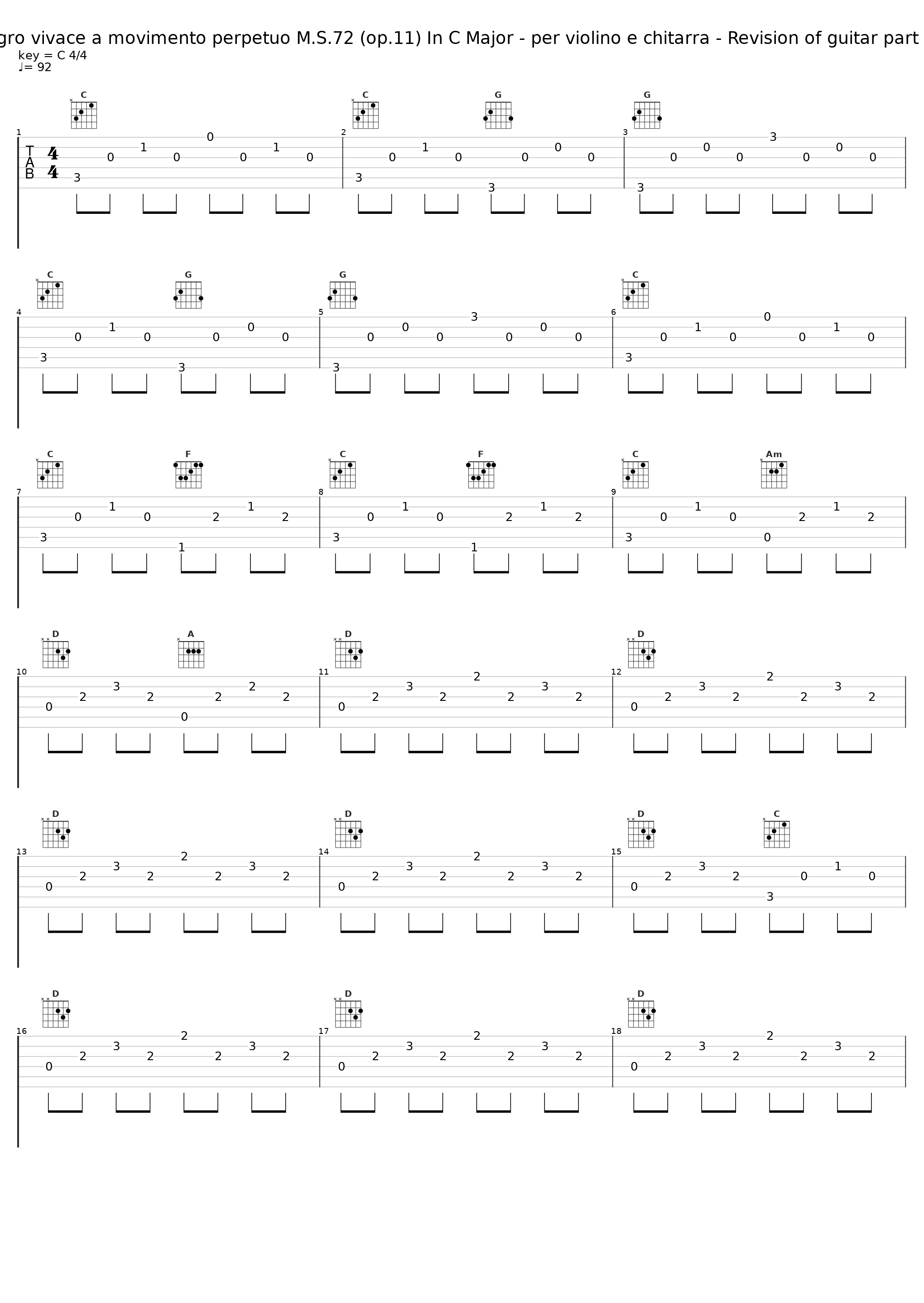 Paganini: Allegro vivace a movimento perpetuo M.S.72 (op.11) In C Major - per violino e chitarra - Revision of guitar part Lars Hannibal_Gil Shaham,Göran Söllscher_1