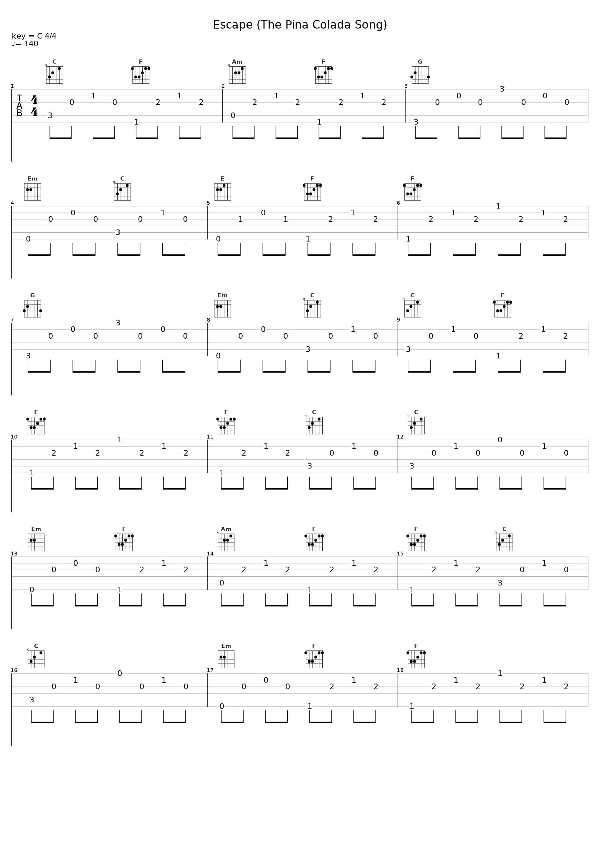 Escape (The Pina Colada Song)_Sheet Music Boss_1