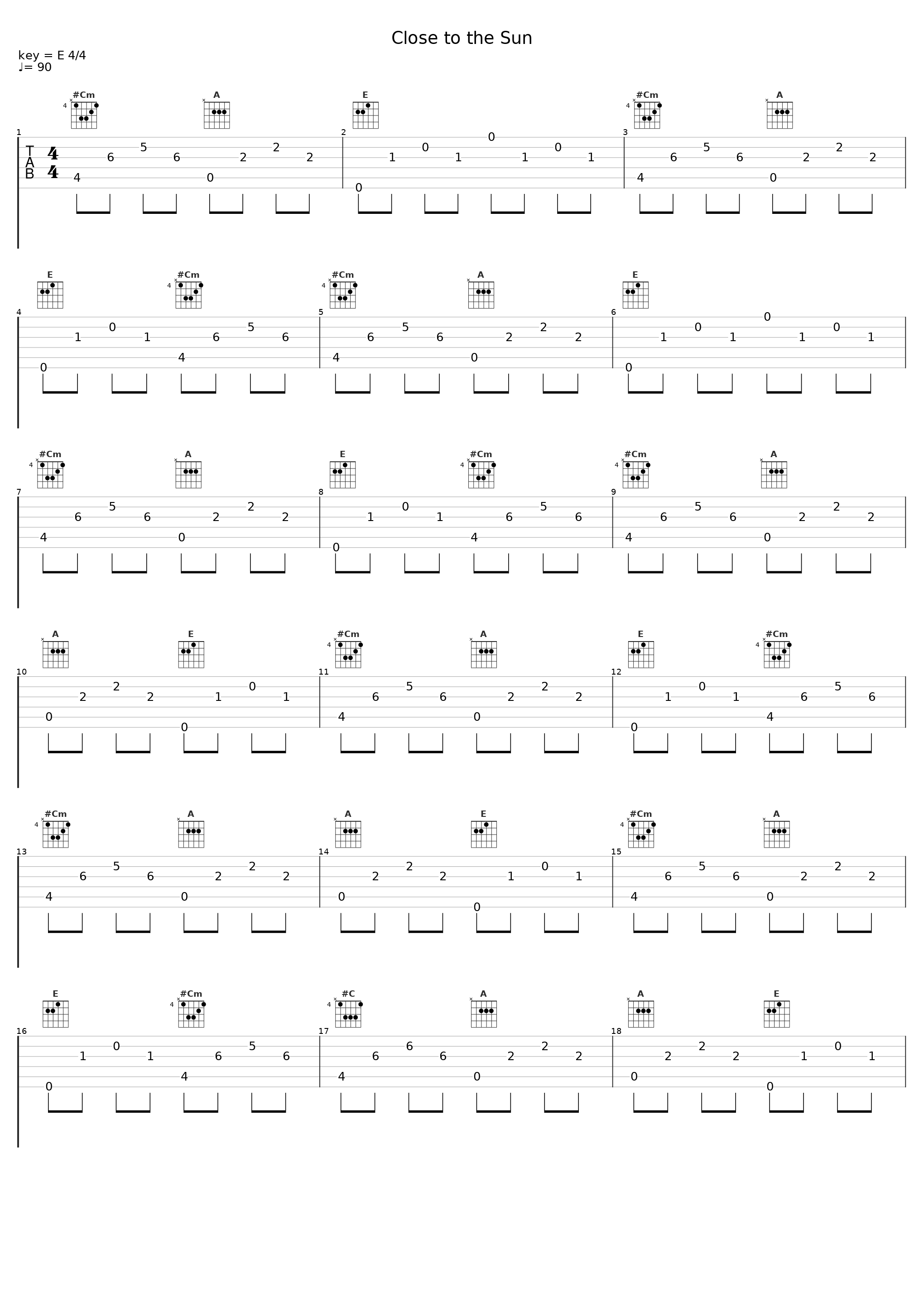 Close to the Sun_Sheet Music Boss_1