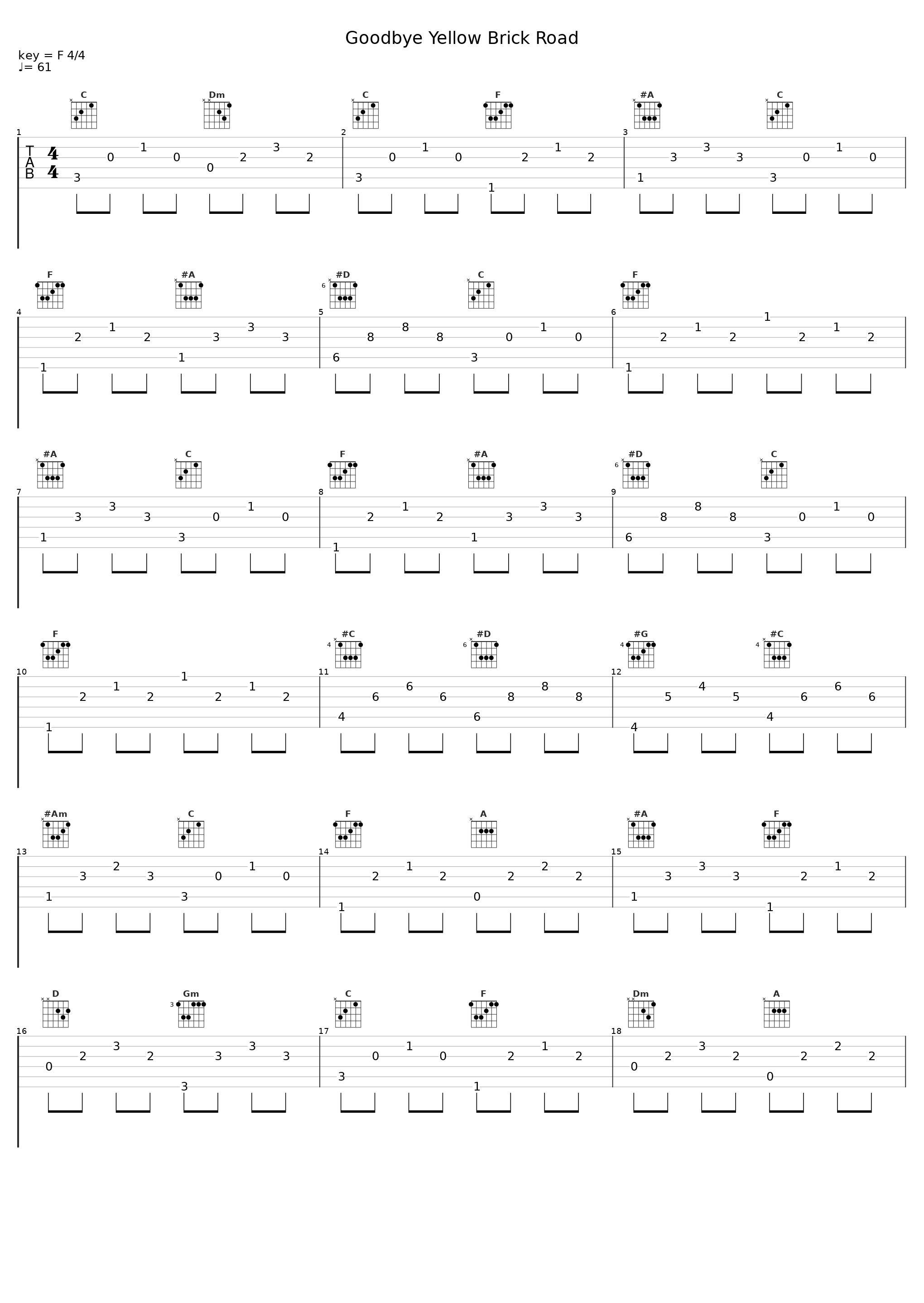 Goodbye Yellow Brick Road_Sheet Music Boss_1