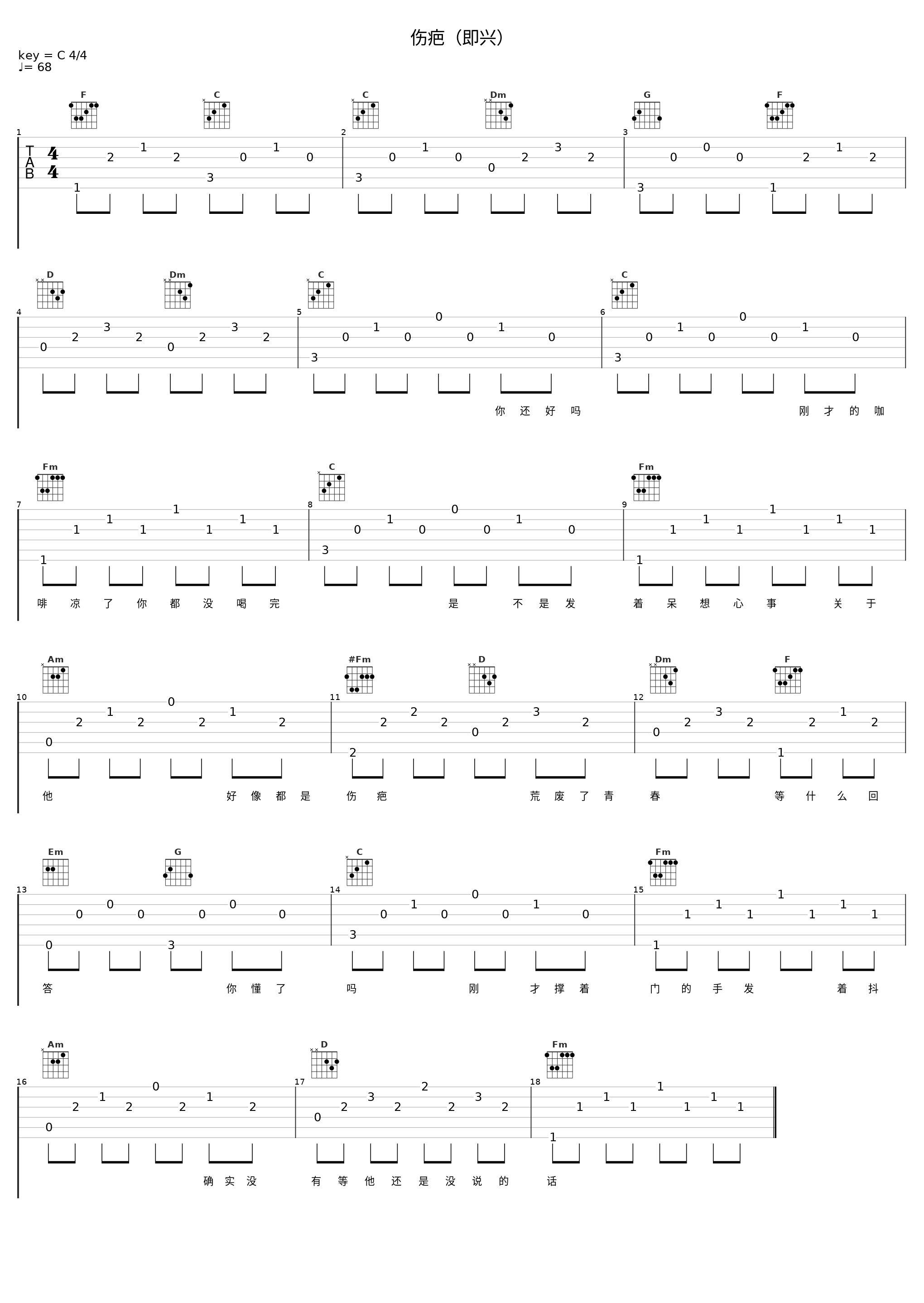 伤疤（即兴）_Melody_1