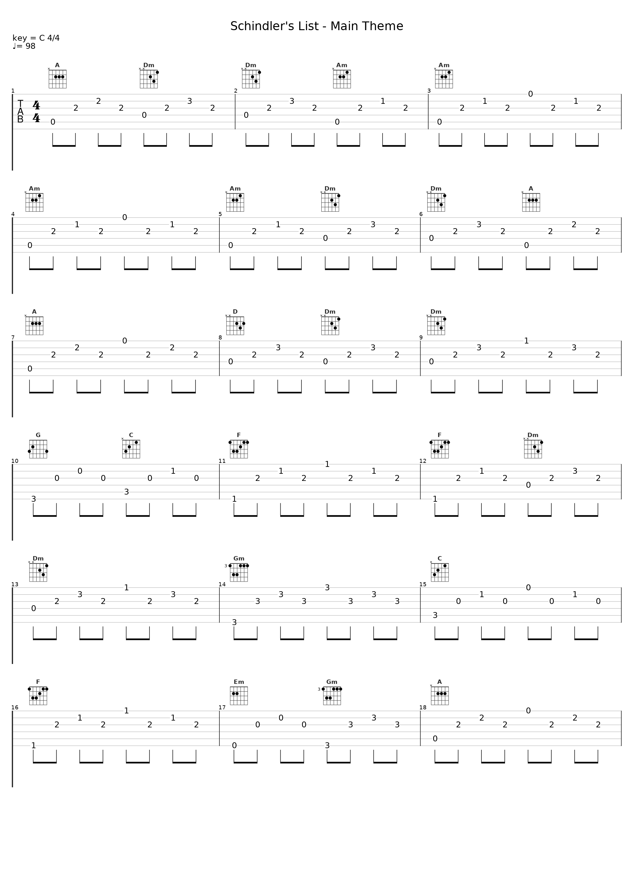 Schindler's List - Main Theme_Sheet Music Boss_1