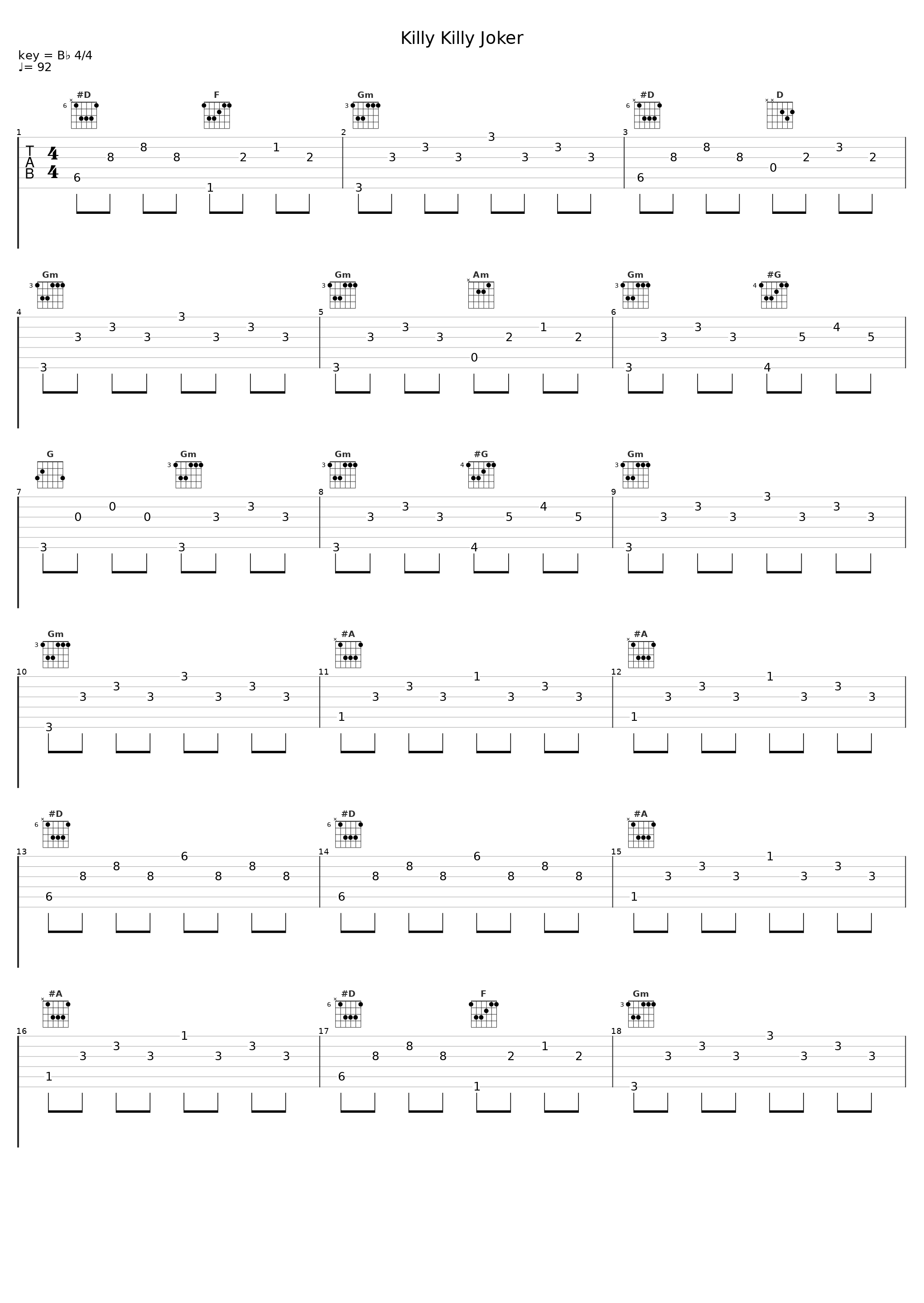 Killy Killy Joker_Animenz Piano Sheets,Kanon Wakeshima_1