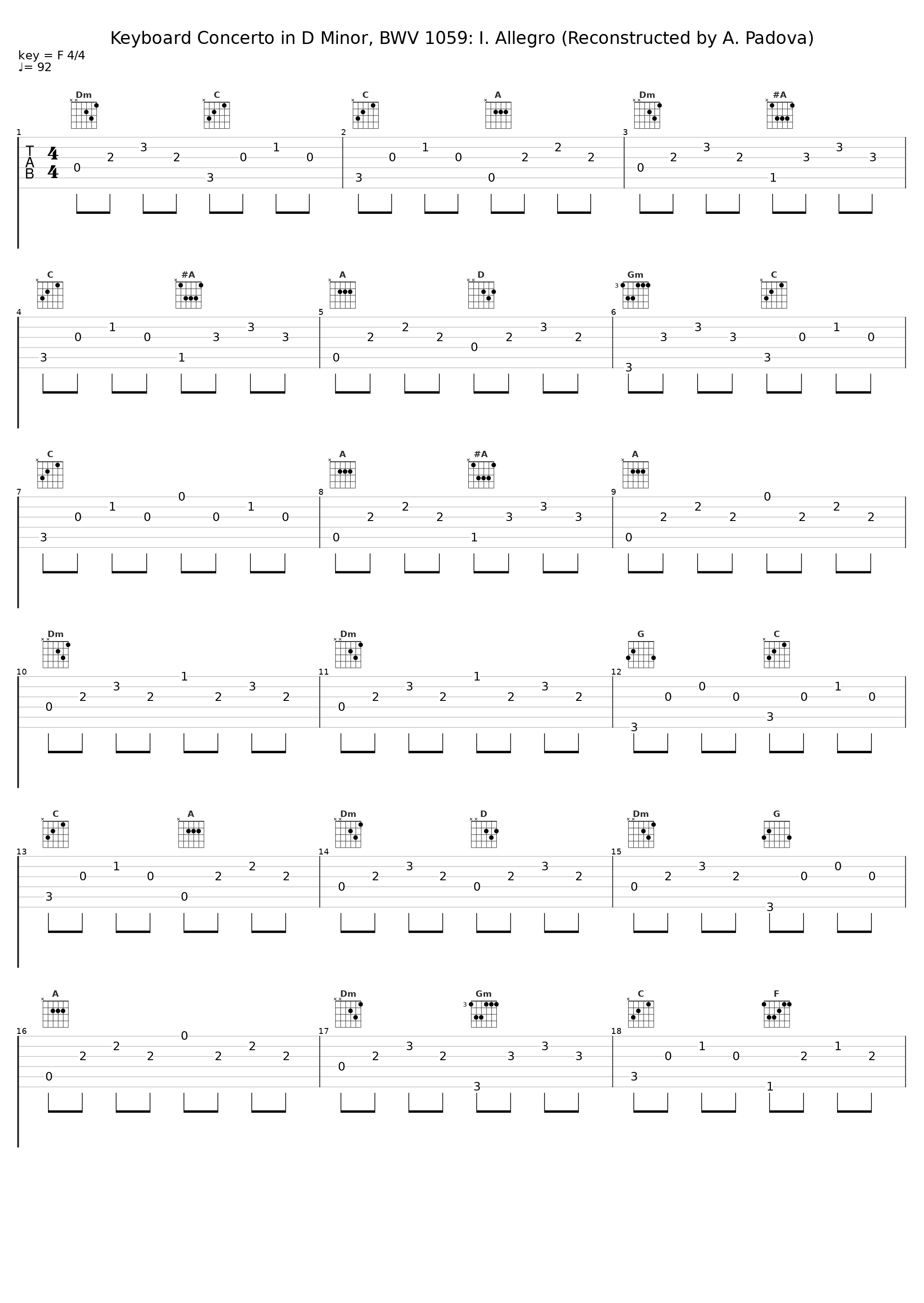 Keyboard Concerto in D Minor, BWV 1059: I. Allegro (Reconstructed by A. Padova)_Solisten des Mainzer Kammerorchesters,Andrea Padova_1