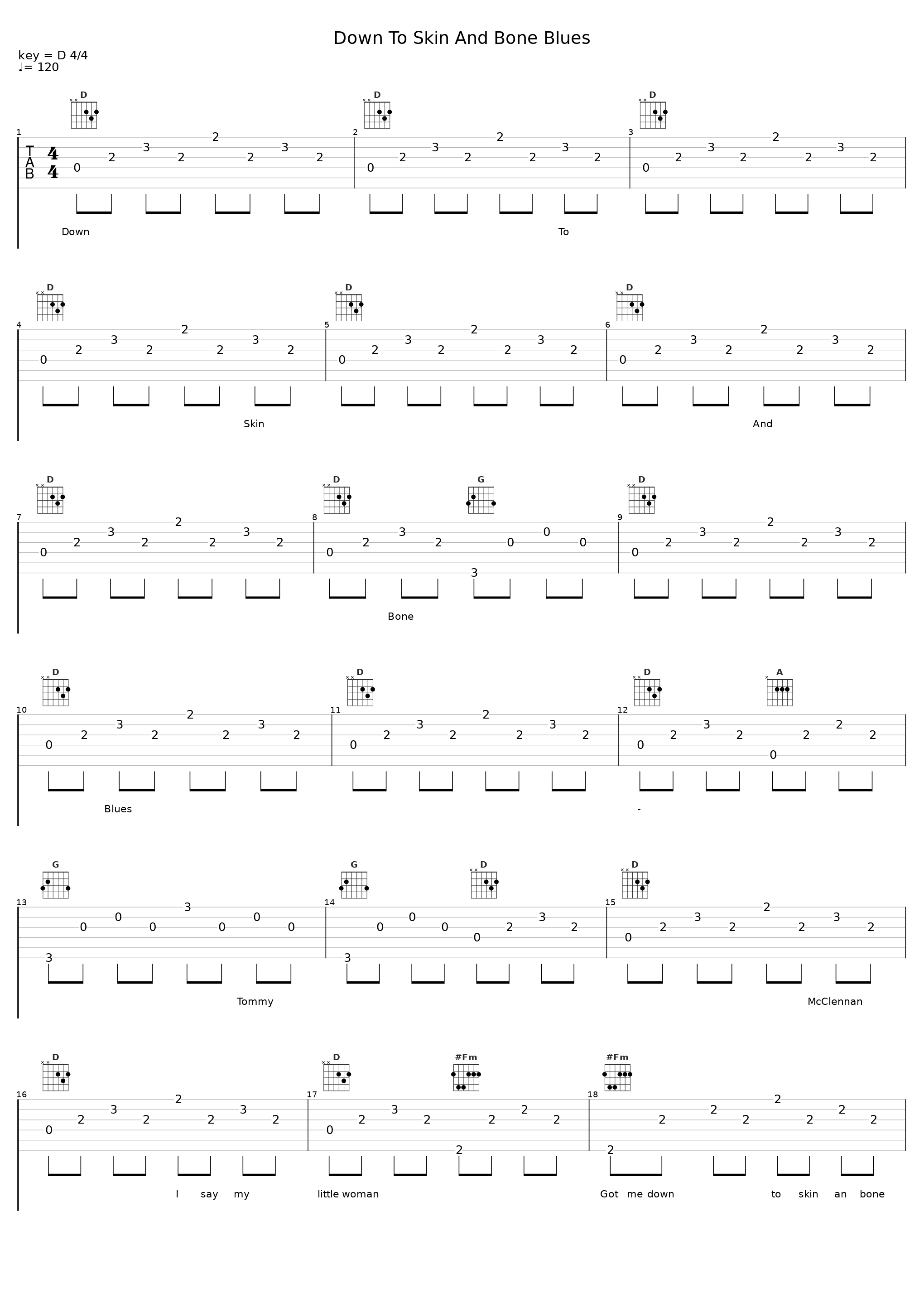Down To Skin And Bone Blues_Tommy McClennan_1