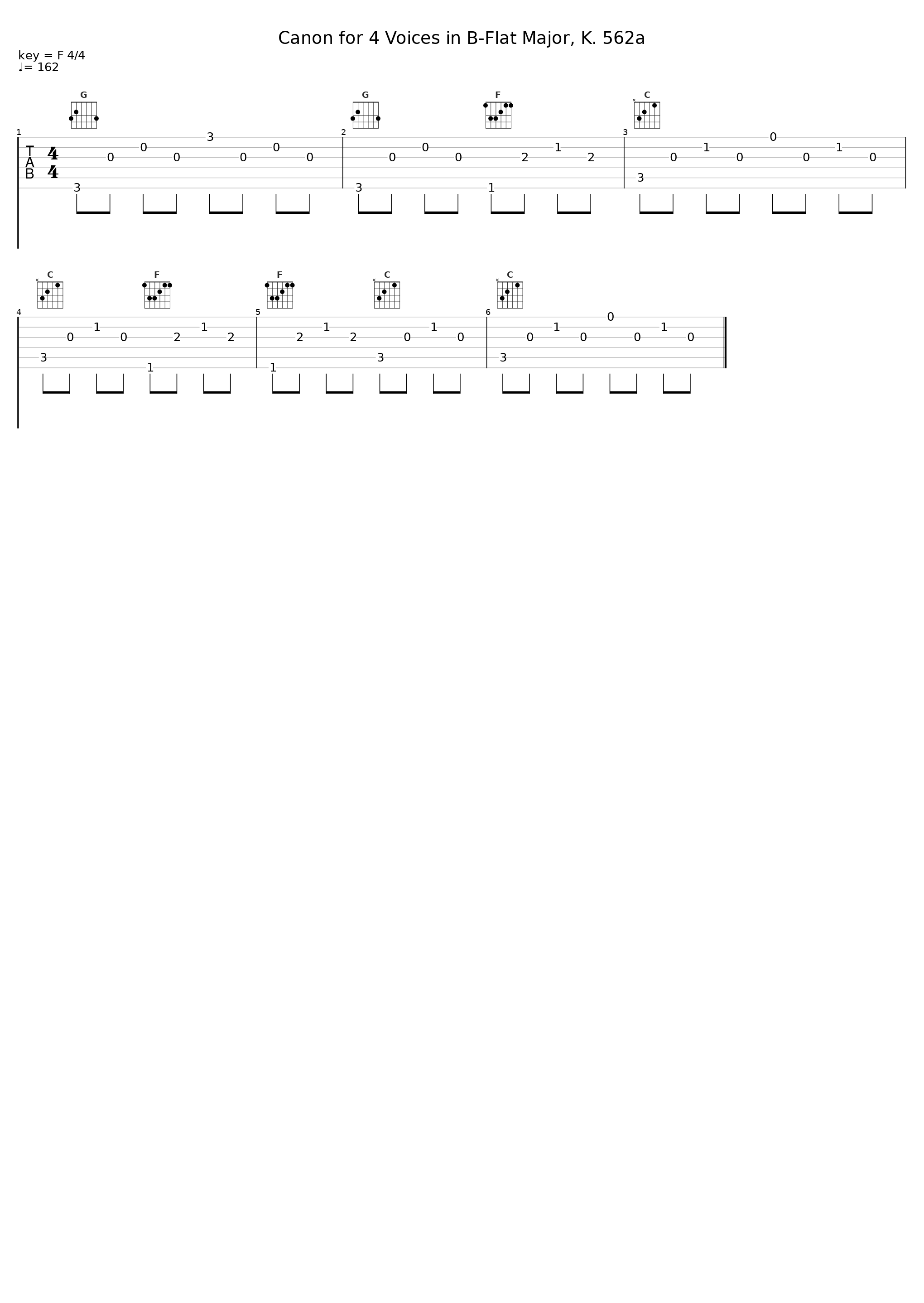 Canon for 4 Voices in B-Flat Major, K. 562a_Ensemble Baroque du Savès Gascon_1