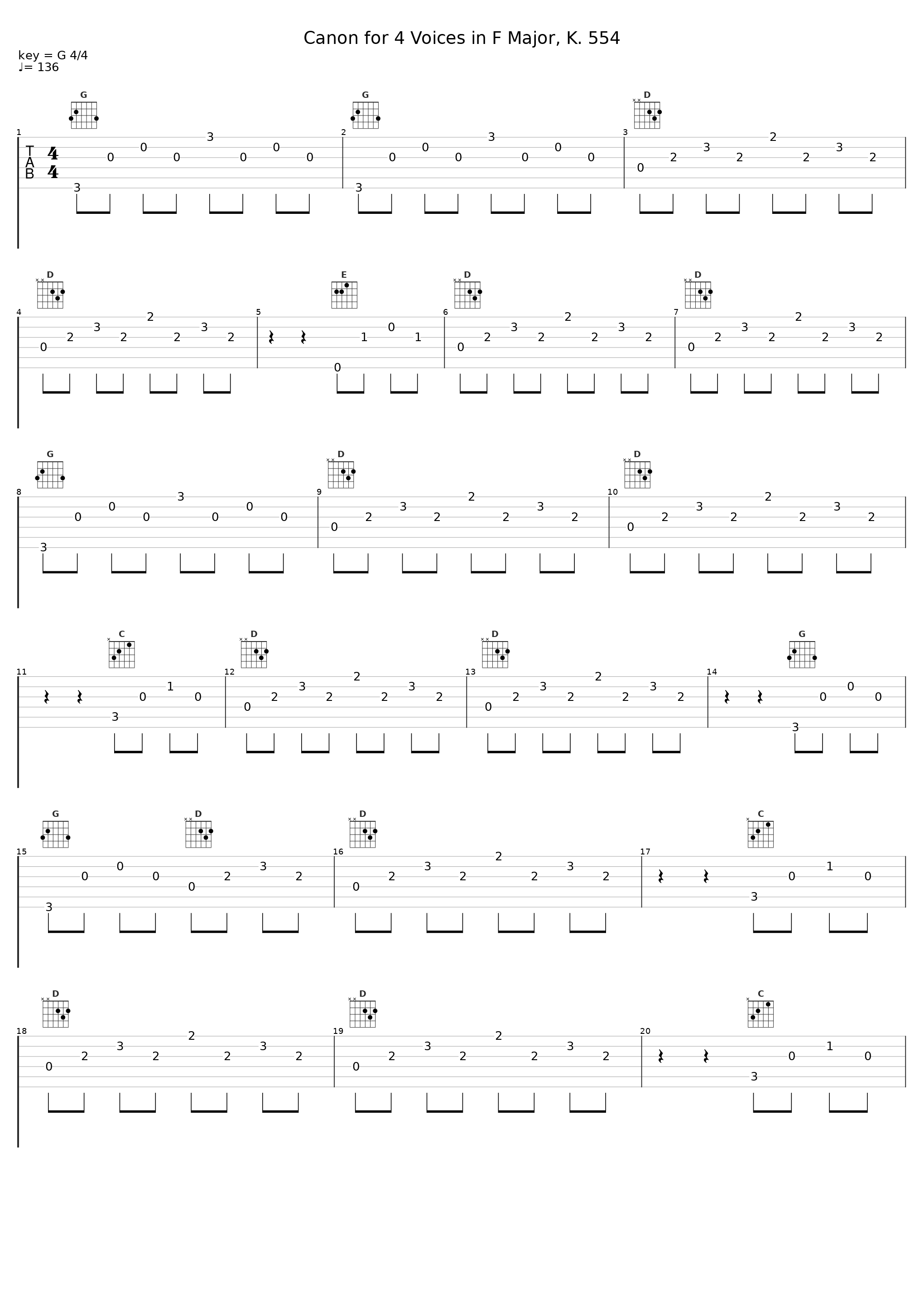 Canon for 4 Voices in F Major, K. 554_Ensemble Baroque du Savès Gascon_1