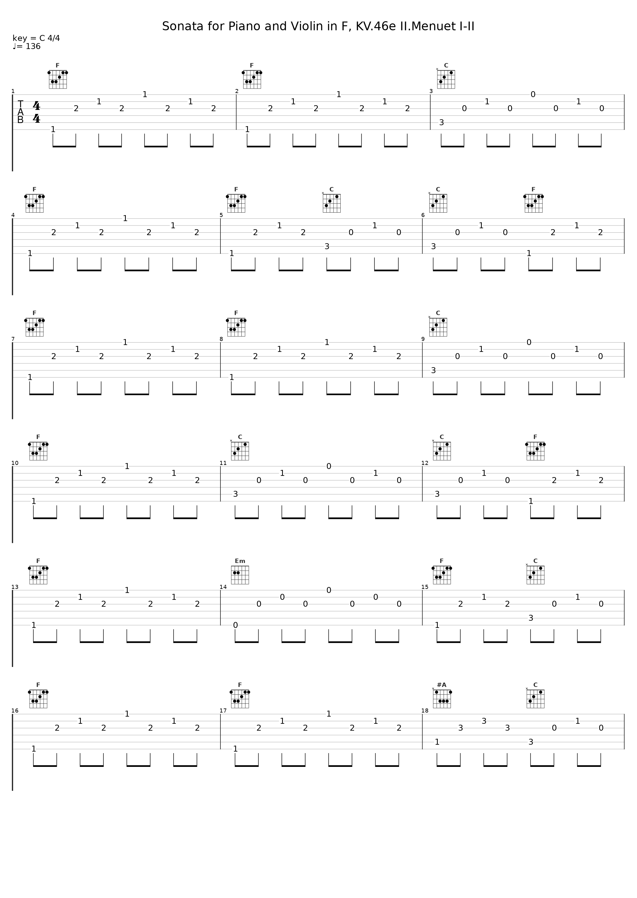 Sonata for Piano and Violin in F, KV.46e II.Menuet I-II_Gunther Hasselmann_1
