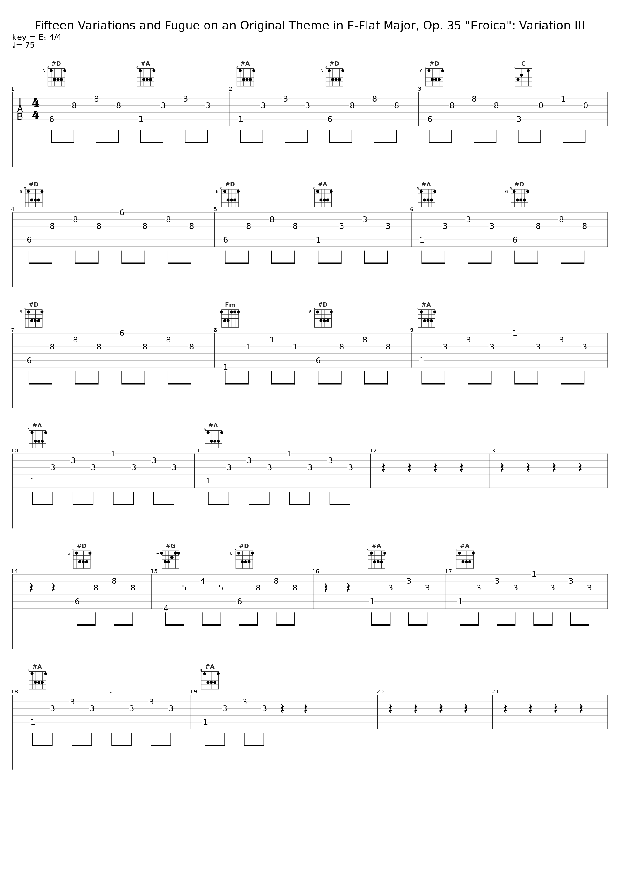 Fifteen Variations and Fugue on an Original Theme in E-Flat Major, Op. 35 "Eroica": Variation III_Eicca Monighetti_1