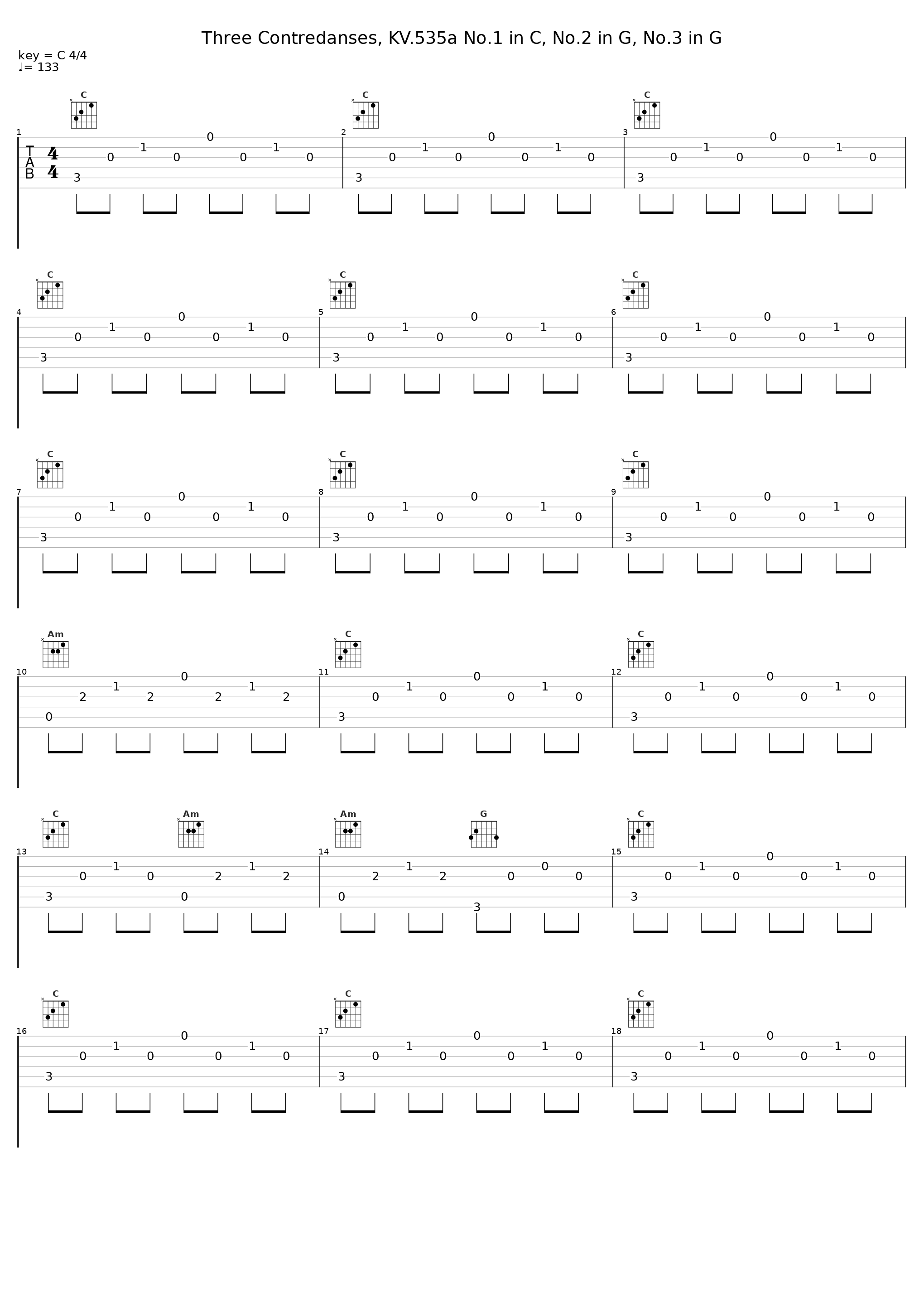 Three Contredanses, KV.535a No.1 in C, No.2 in G, No.3 in G_Gunther Hasselmann_1