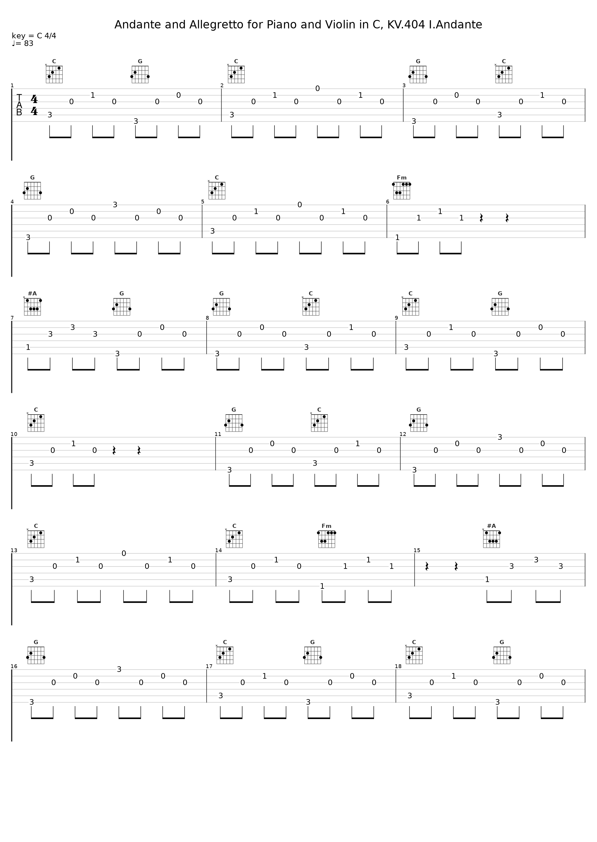 Andante and Allegretto for Piano and Violin in C, KV.404 I.Andante_Gunther Hasselmann_1