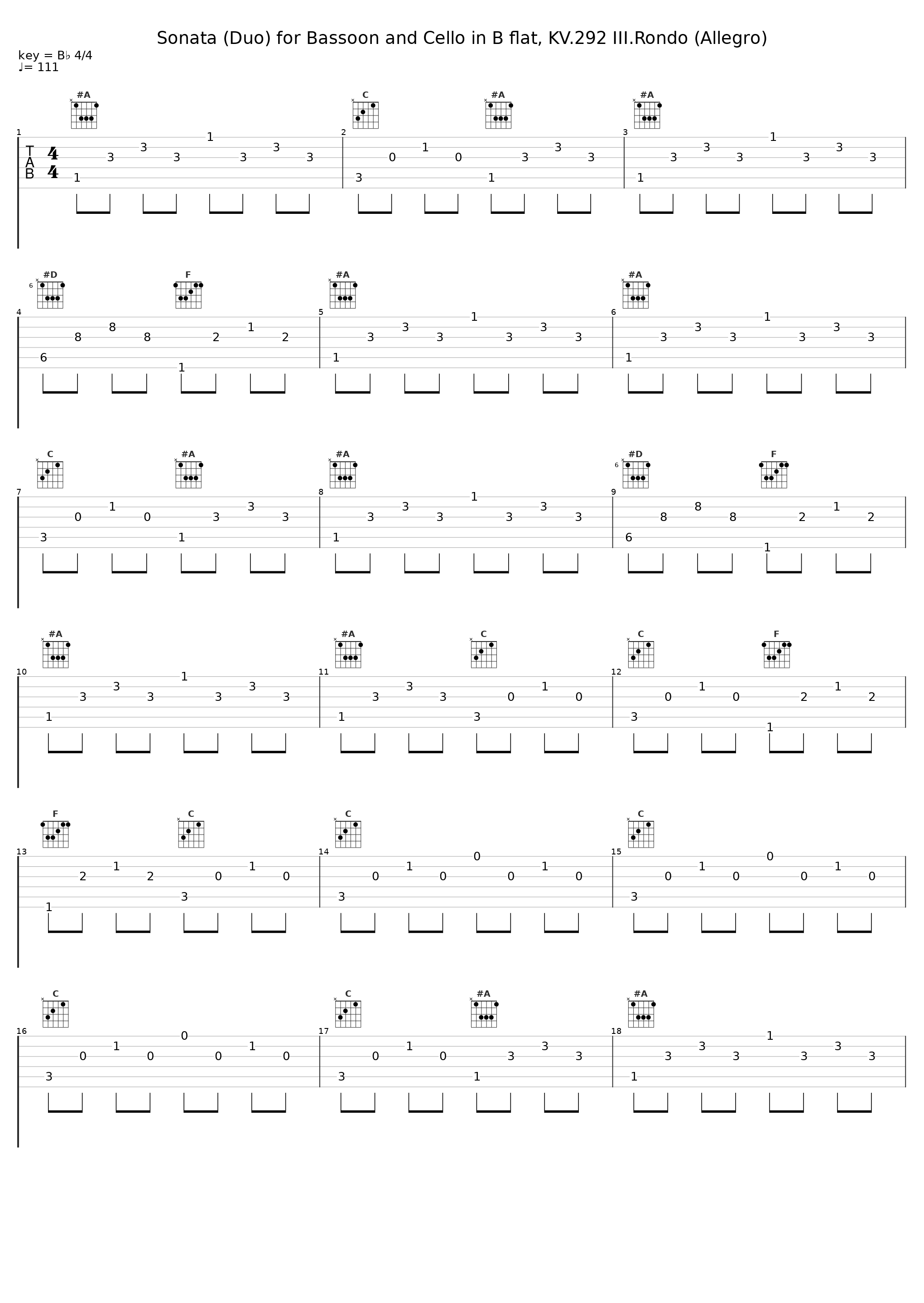 Sonata (Duo) for Bassoon and Cello in B flat, KV.292 III.Rondo (Allegro)_Gunther Hasselmann_1