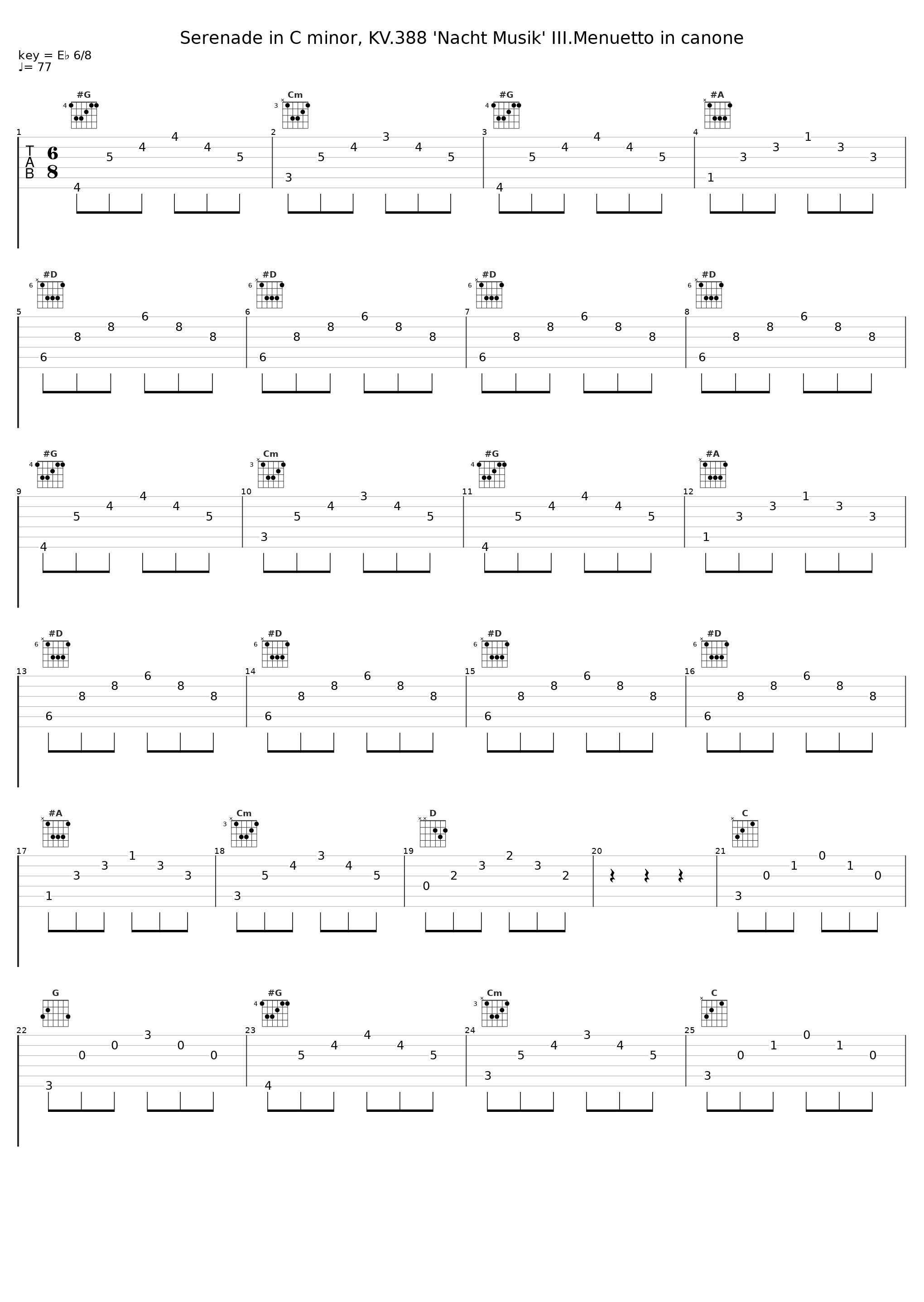 Serenade in C minor, KV.388 'Nacht Musik' III.Menuetto in canone_Gunther Hasselmann_1