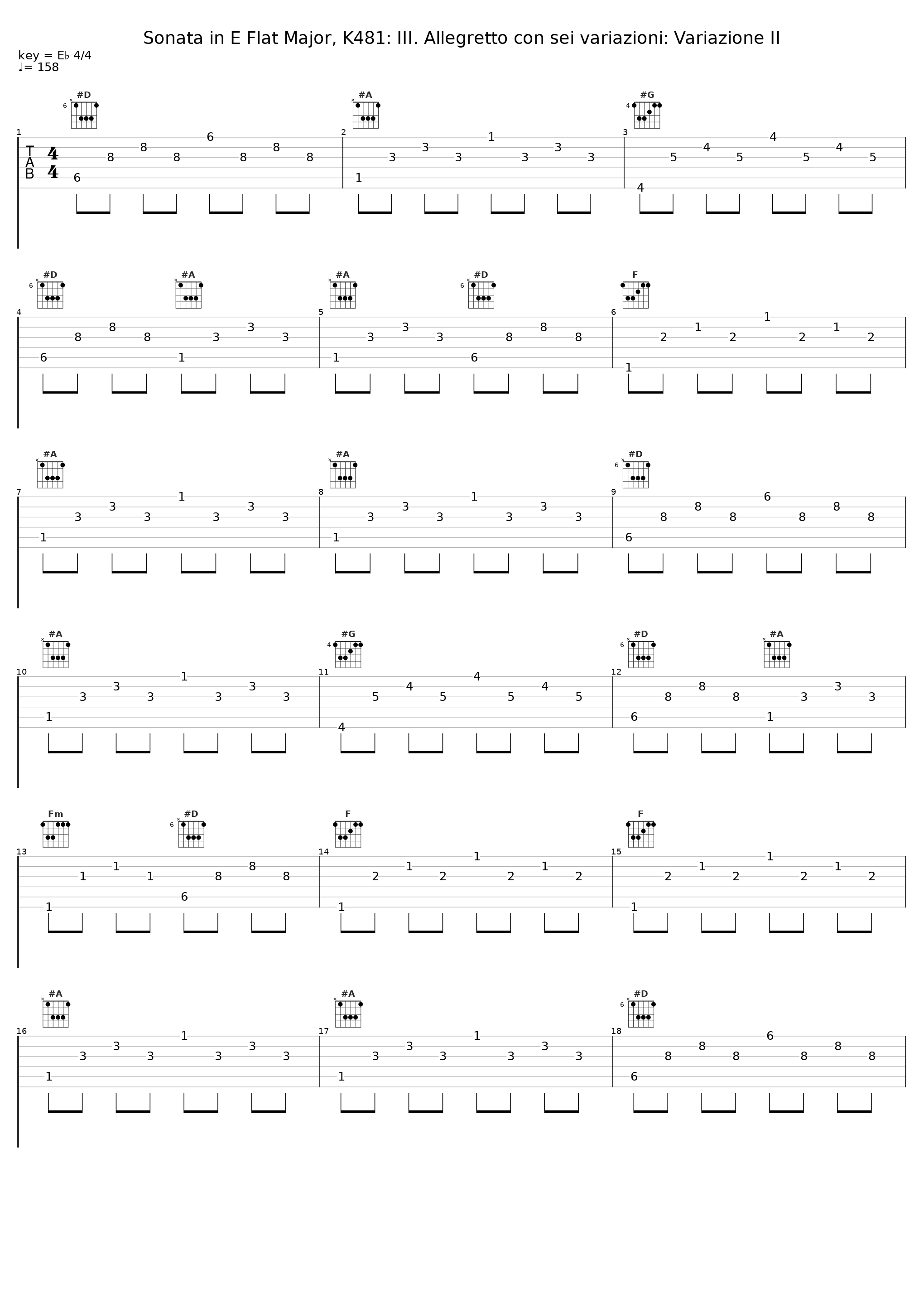 Sonata in E Flat Major, K481: III. Allegretto con sei variazioni: Variazione II_Gunther Hasselmann_1