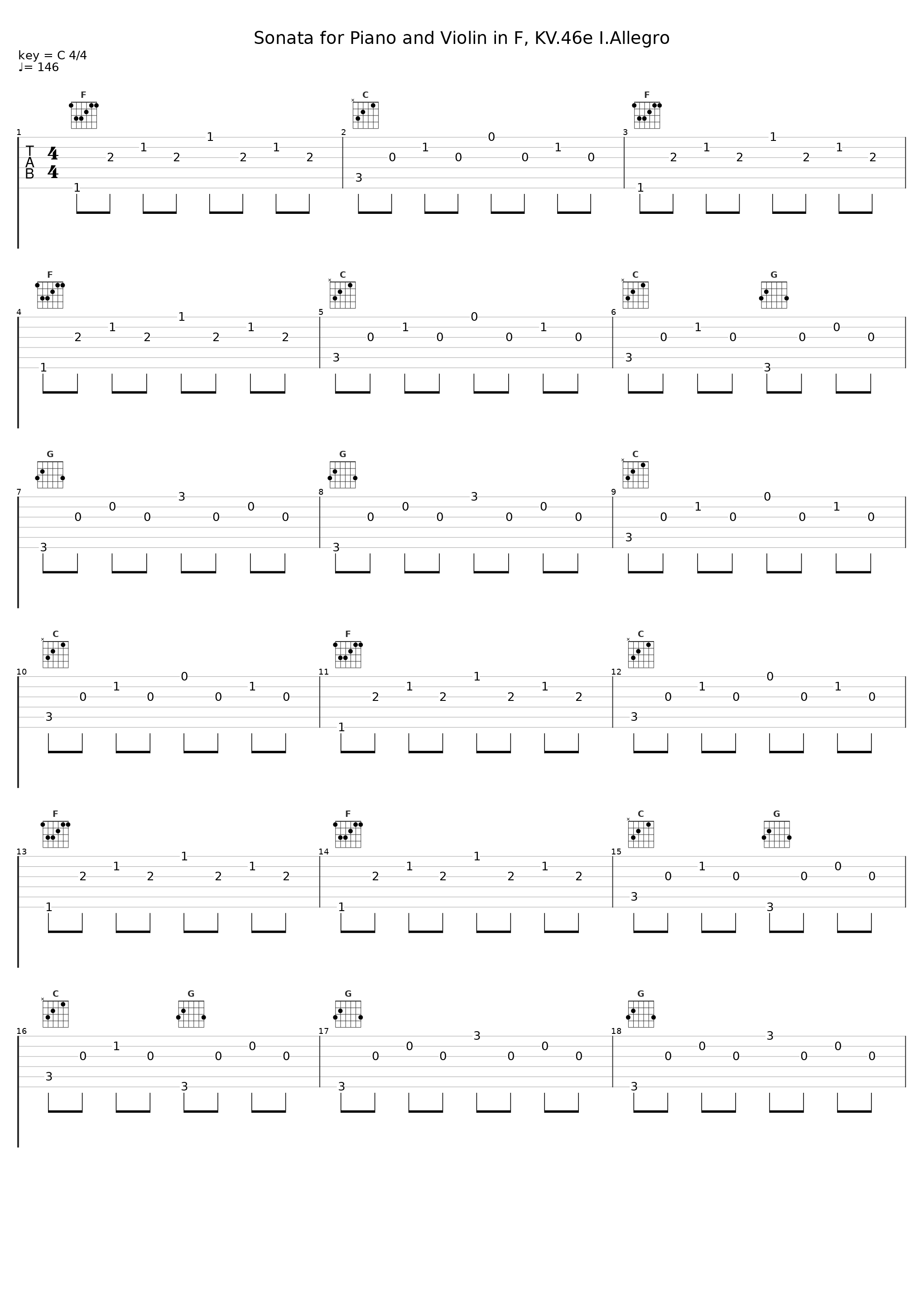 Sonata for Piano and Violin in F, KV.46e I.Allegro_Gunther Hasselmann_1