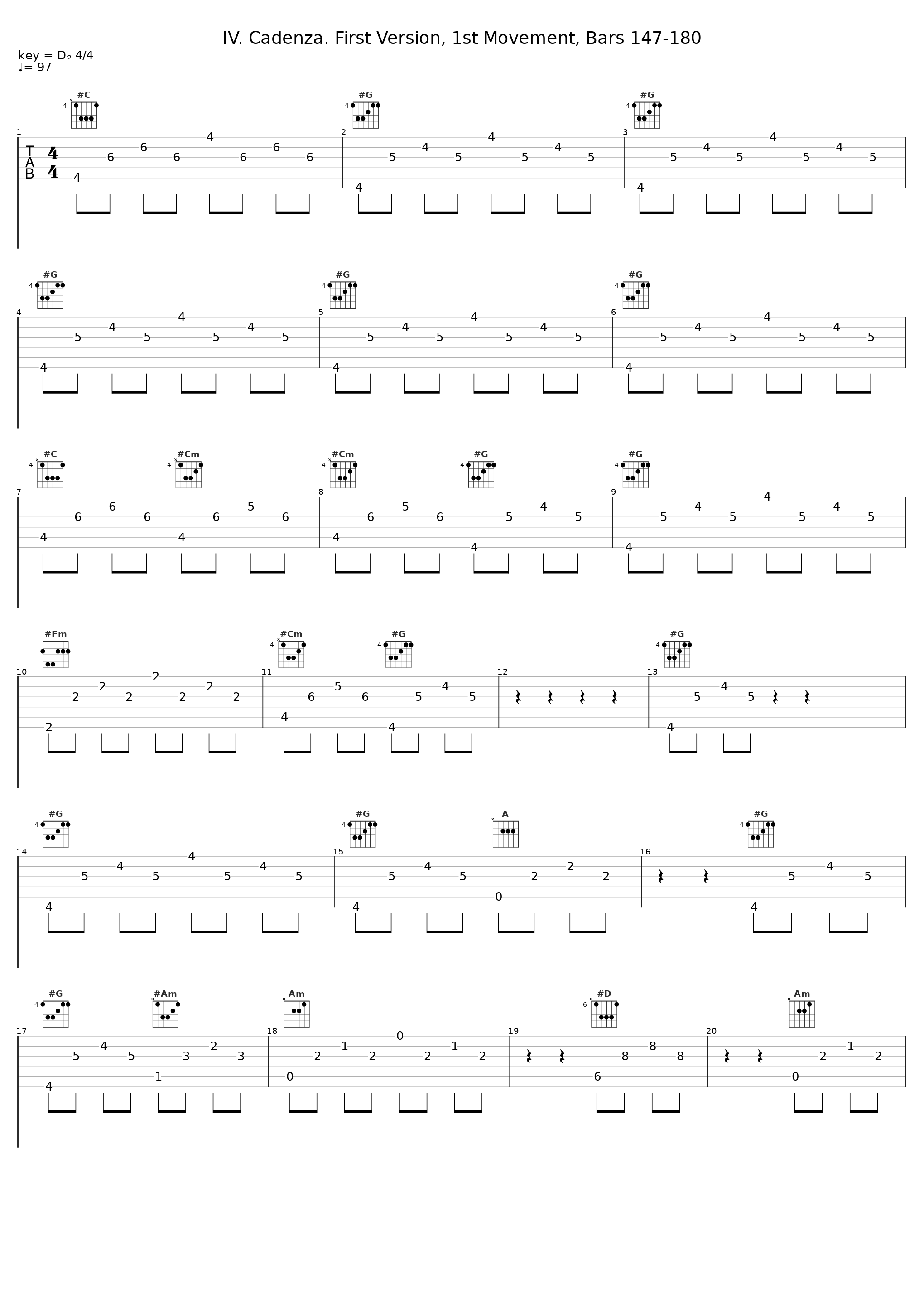 IV. Cadenza. First Version, 1st Movement, Bars 147-180_Claudio Abbado_1